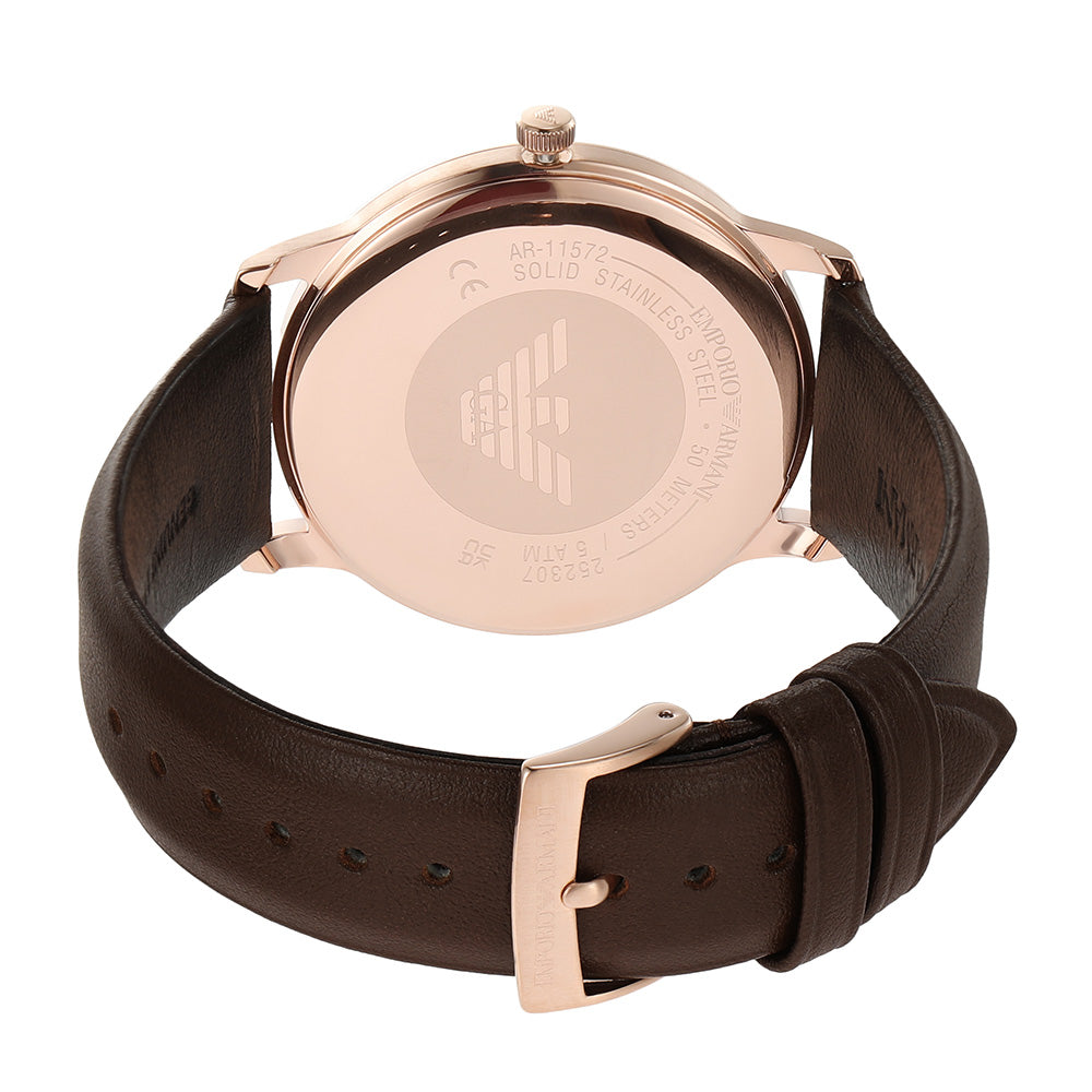 Emporio Armani AR11572 Men's Minimalist Leather Watch - Stylish & Slim Design for Business, Casual & Formal Occasions