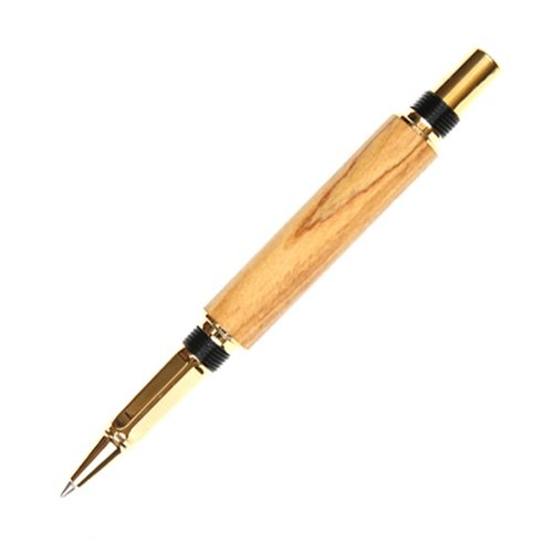 Lanier Pens Baron Rollerball Pen - Tennessee Gold Finish - Premium Olivewood Body - Elegant Writing Instrument for Office, Business Gifts & Luxury Collectors