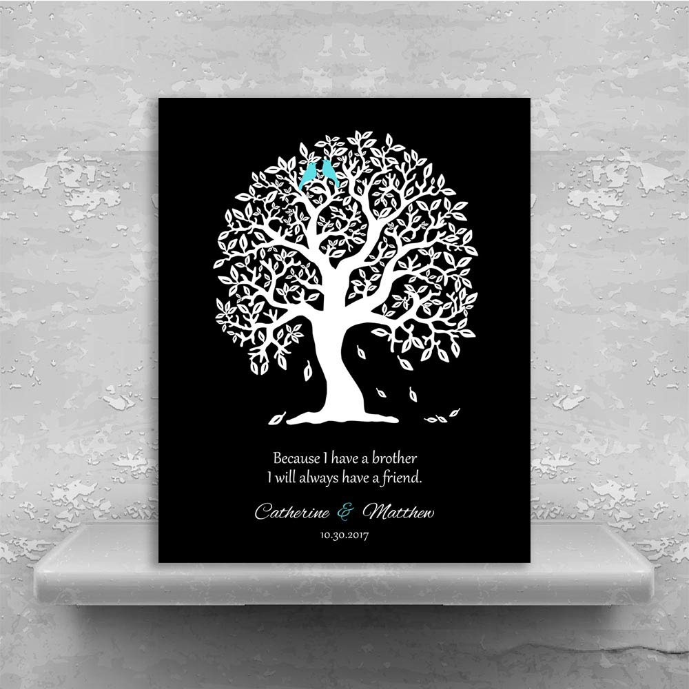 16x20 Personalized Custom Canvas Thank You Gift for Brother - Handcrafted Sister to Brother Present with Heartfelt Message - Unique Brother-in-Law Gift for Birthday, Wedding & Special Occasions
