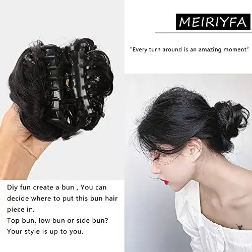 Large Claw Clip Hair Bun Extension - Seamless Hair Accessory for Ponytails & Updos - Perfect for Women, Girls, Everyday & Special Occasions