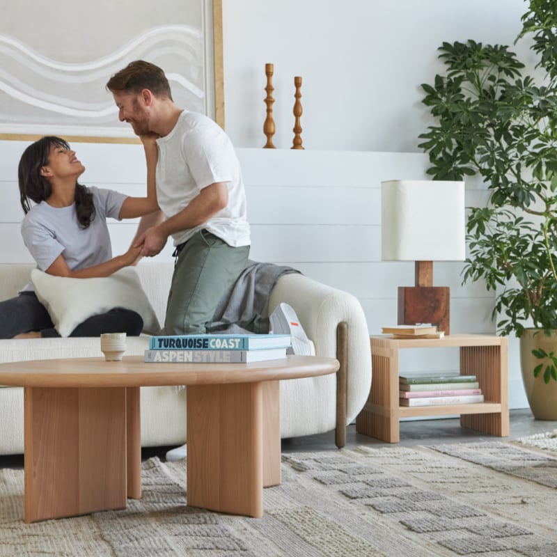 Eco-Friendly Zero Waste Slatted Side Table - Sustainable Wooden Nightstand for Bedroom, Living Room & Patio - Perfect for Small Spaces & Minimalist Decor
