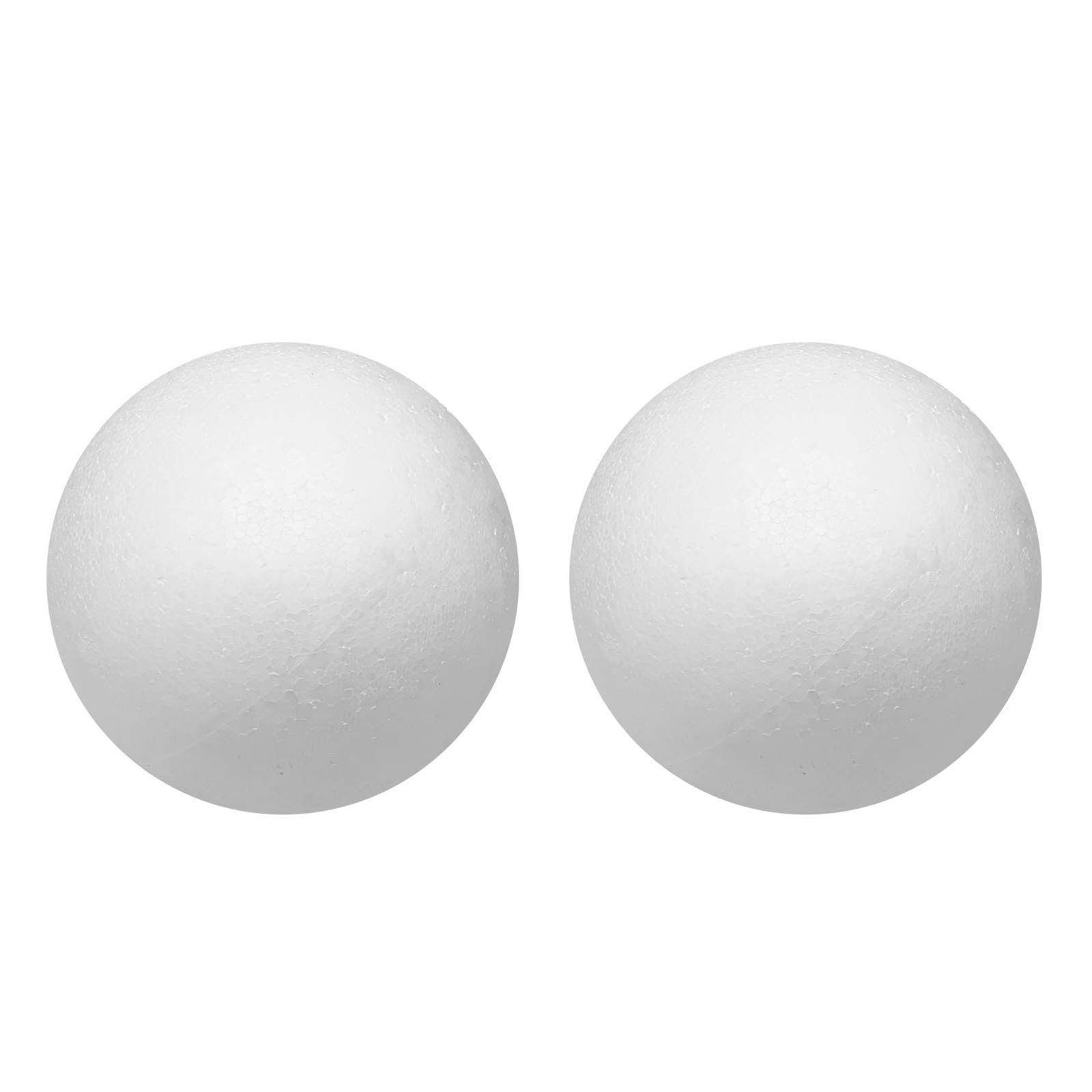 Crafjie 2PCS 6 Inch Smooth White Polystyrene Foam Balls for DIY Arts and Crafts, Drawing, Ornaments, School Modeling - Perfect for Holiday Decorations, Classroom Projects, and Home Decor