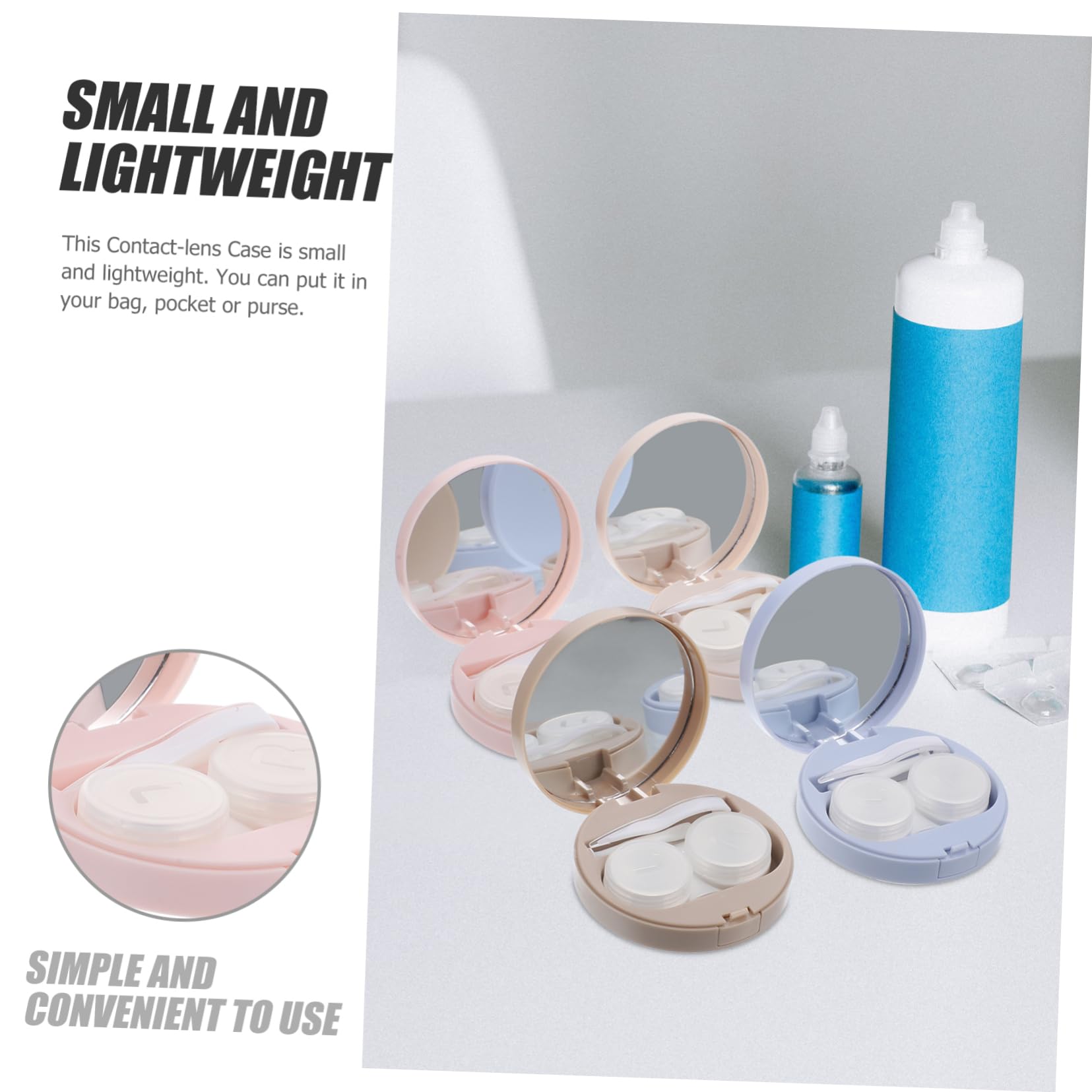 KOMBIUDA 4-Piece Square Contact Lens Organizer Case - Soaking Box for Compact Storage & Travel - Perfect for Daily Use, Travel, and On-the-Go Eye Care