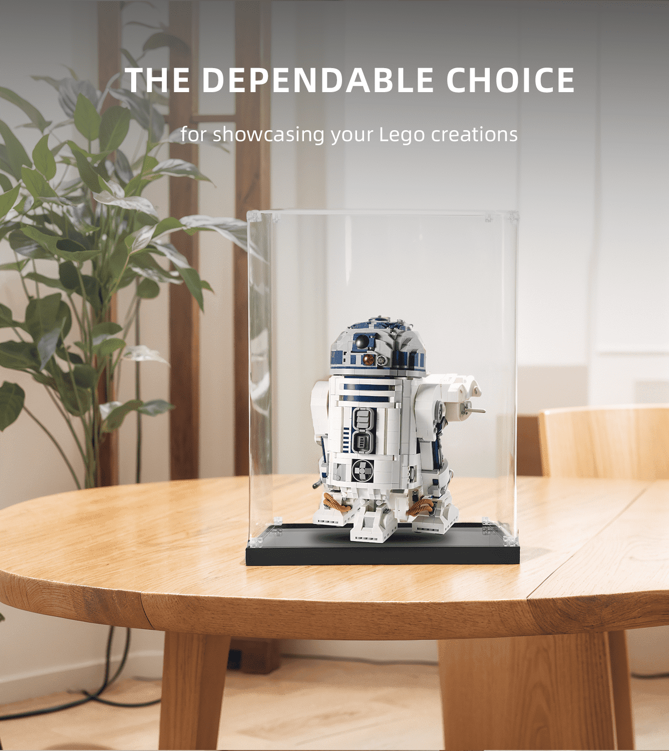 LEGO Star Wars R2-D2 75308 Display Case - Clear Acrylic Showcase for Collectible Building Set - Perfect for Home Office Decor & Gift for Star Wars Fans