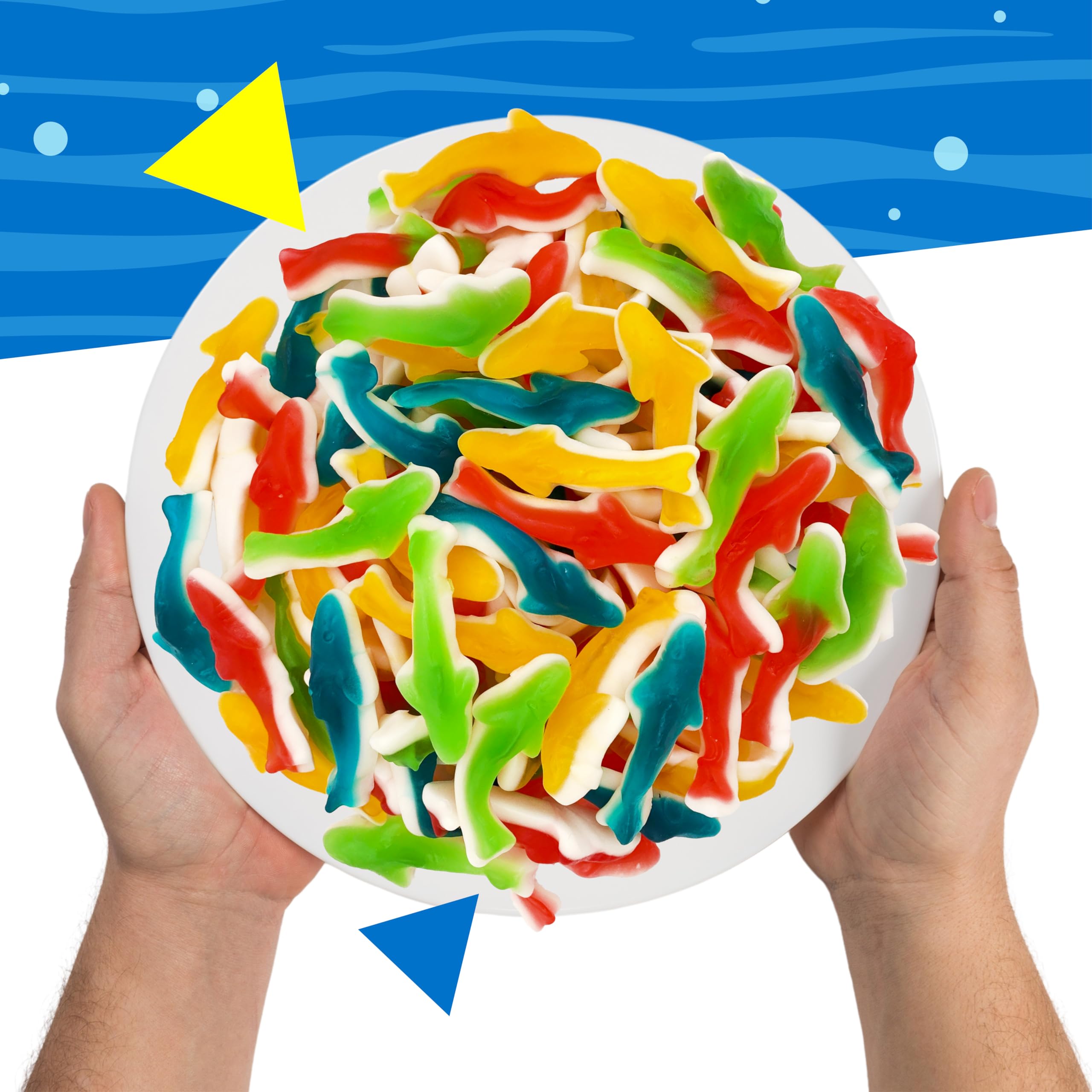 Delicious Gummy Sharks Candy - Assorted Fruit Flavors, 2 Pound Bulk Bag | Perfect for Parties, Movie Nights & Snacking