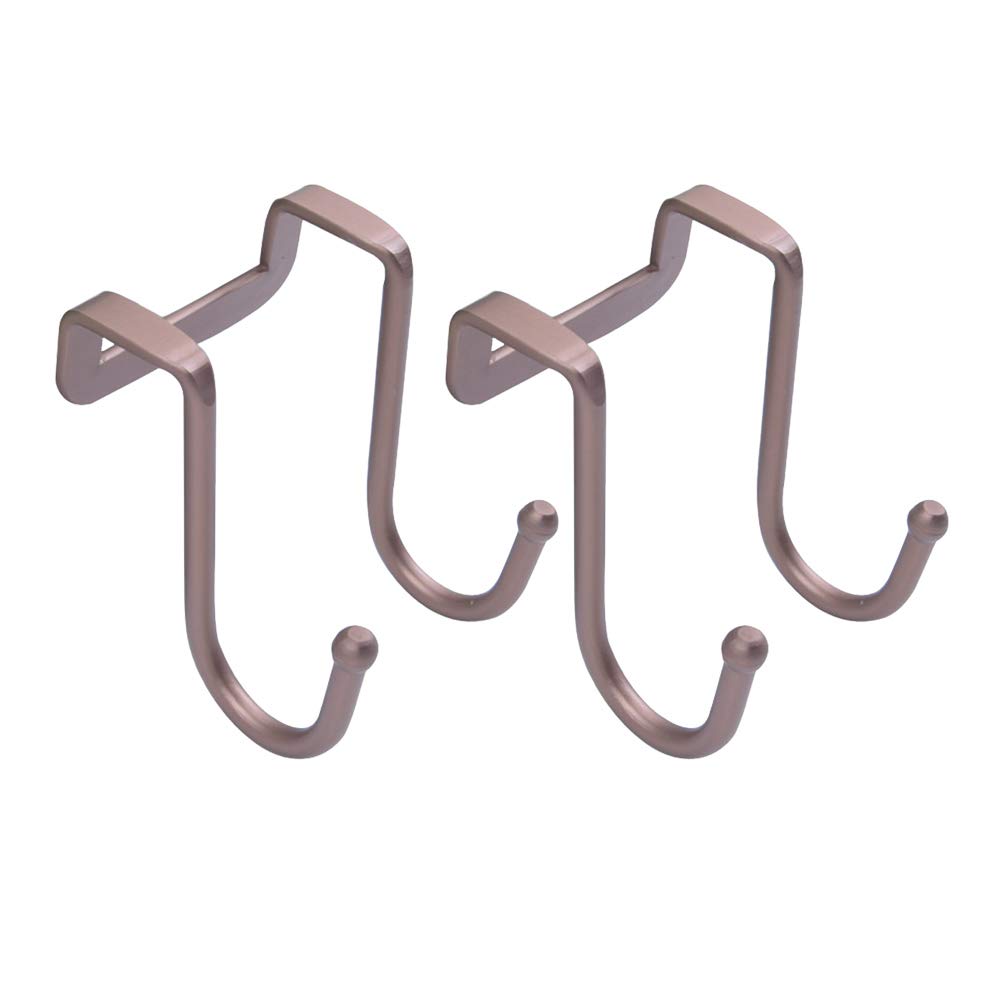 2-Pack Heavy Duty S-Shaped Over The Door Hooks for Bathroom, Towels, Coats & Home Organization - Double Hooks for Space Saving Storage & Display