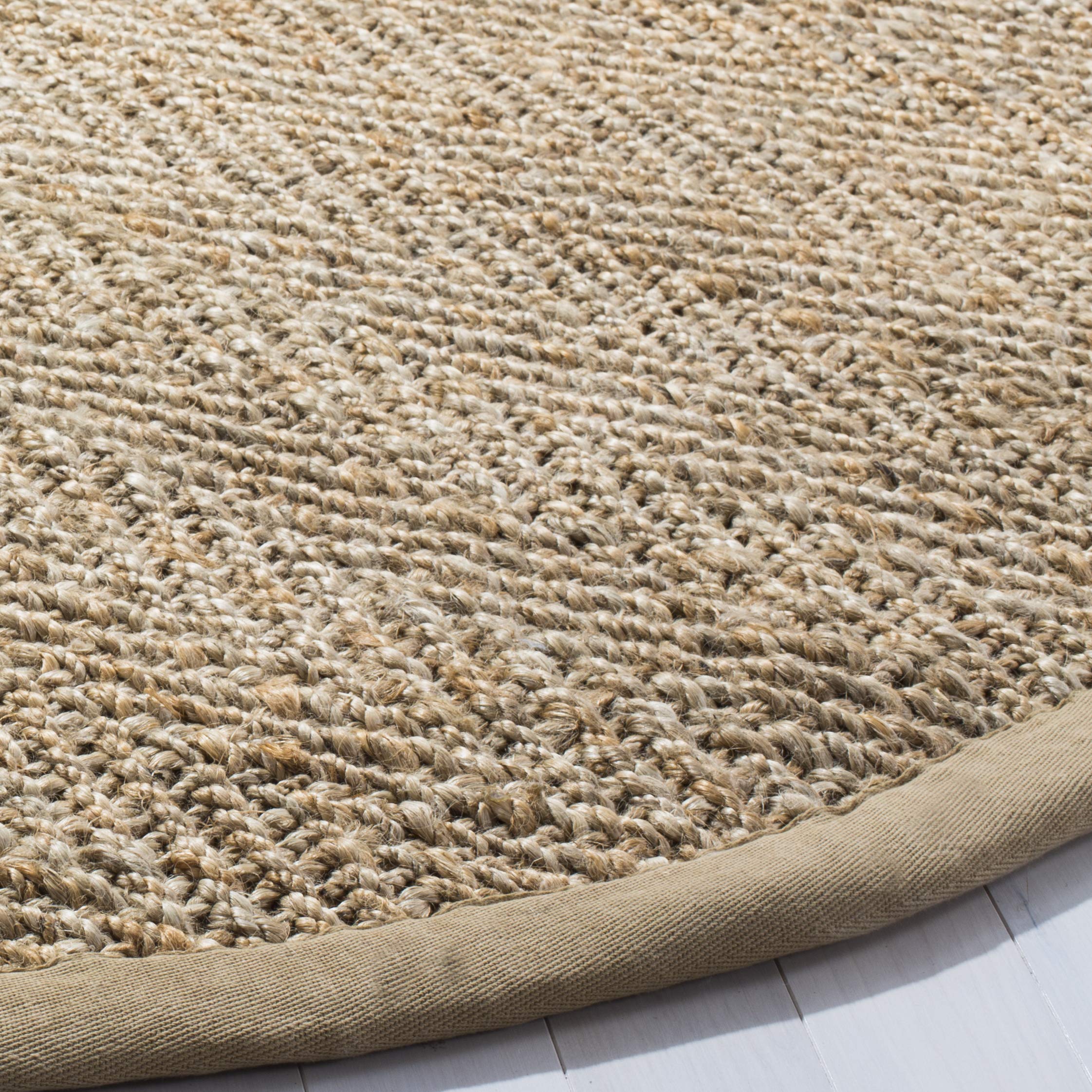 SAFAVIEH Natural Fiber Collection 6' Round Handmade Premium Jute Area Rug - NF263A - Boho Chic Living Room & Bedroom Decor
