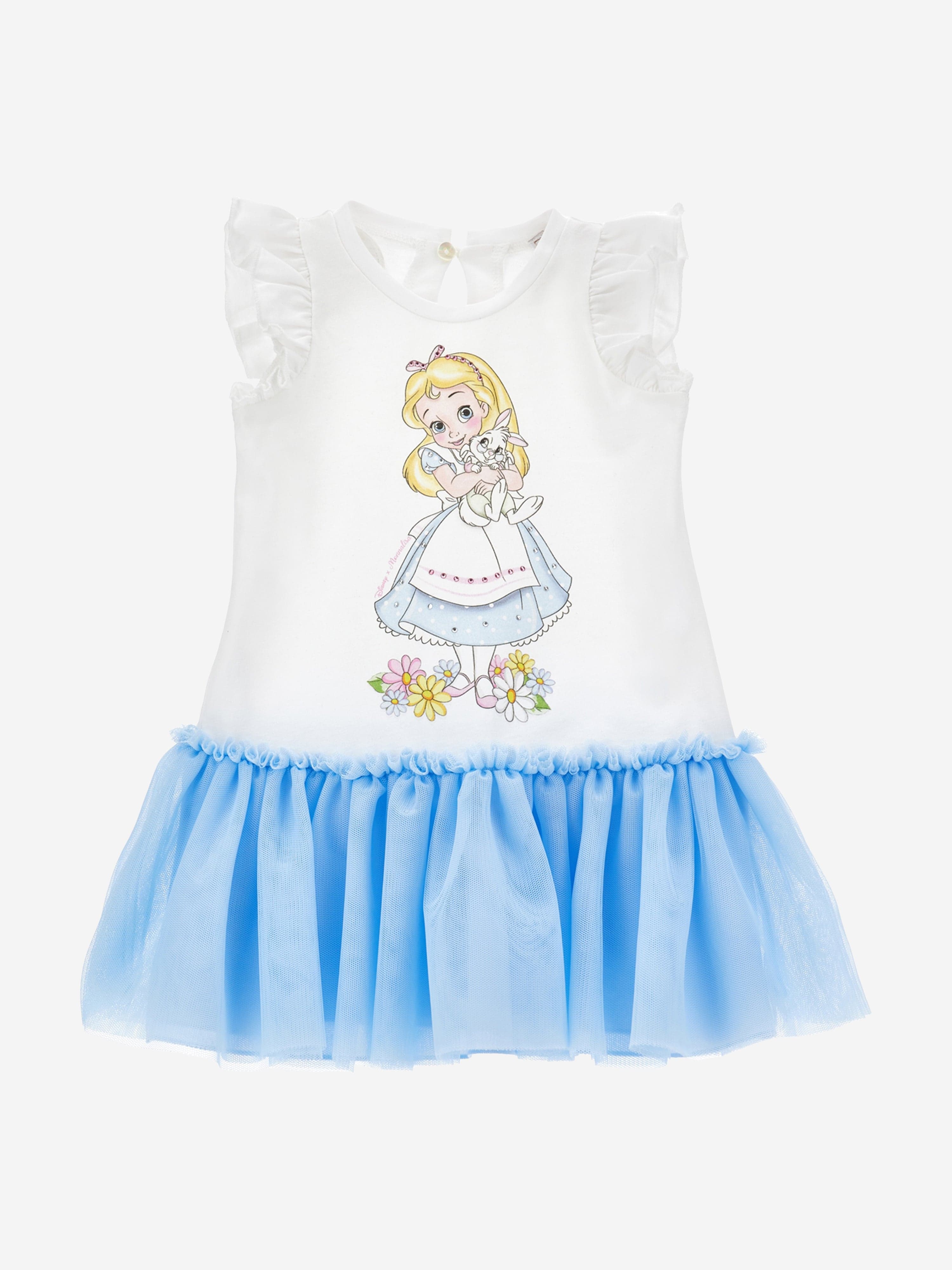 Baby Girls Alice in Wonderland Costume Dress - White Tea Party Dress for Toddler Girls, Halloween, Birthday Party & Dress Up Play