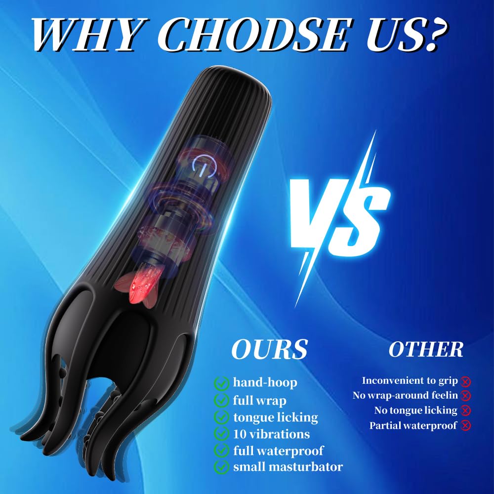 Premium Male Sex Toys - 10-Speed Penis Vibrator & 6-Tentacle Stroker for Men, 360° Wrapped Training Masturbator with Tongue-Licking Modes - Perfect for Solo Play, Couples Use & Sensual Exploration (Adult Toys for Men & Women)