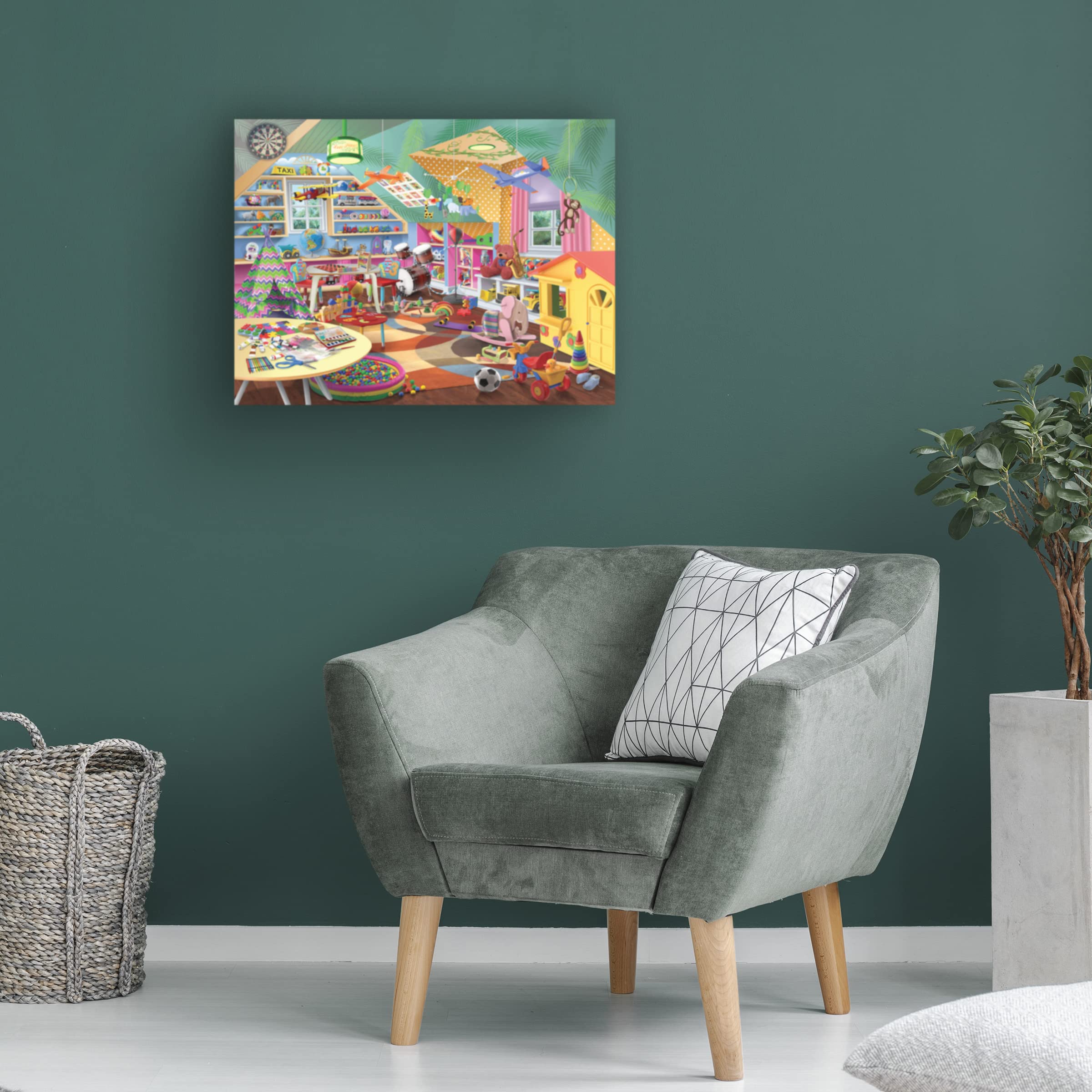 Trademark Fine Art 'Let's Play' Canvas Wall Art by Bigelow Illustrations - Perfect for Kids' Rooms, Playrooms & Nursery Decor