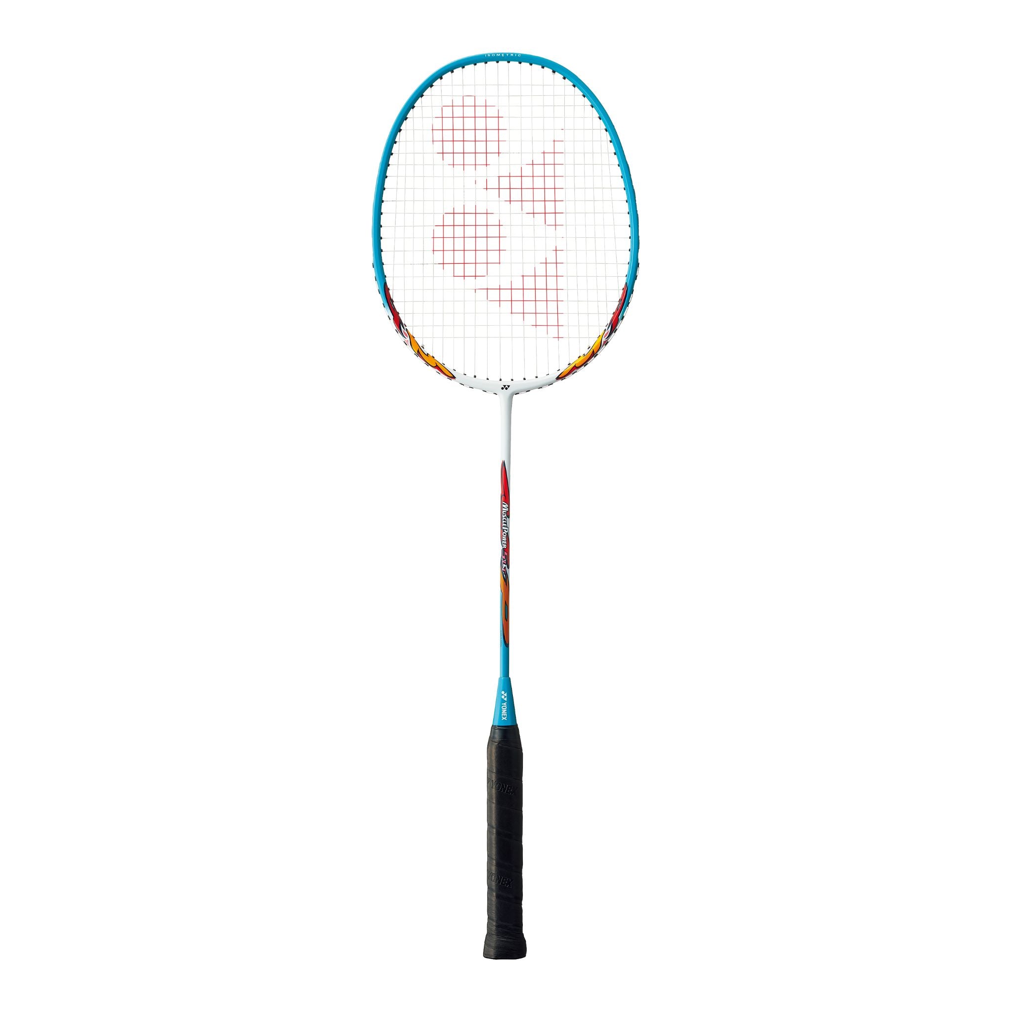 Yonex Muscle Power 5 LT Badminton Racket - Pre-Strung with High Tension, Lightweight Carbon Graphite Shaft (White/Turquoise) | Perfect for Beginners & Intermediate Players, Tournament & Recreational Play