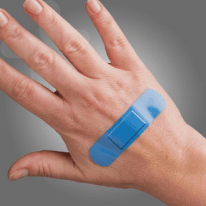 Premium Detectable Bandages (Assorted Sizes & Styles) - Box of 100 - First Aid for Food Service, Healthcare & Industrial Safety
