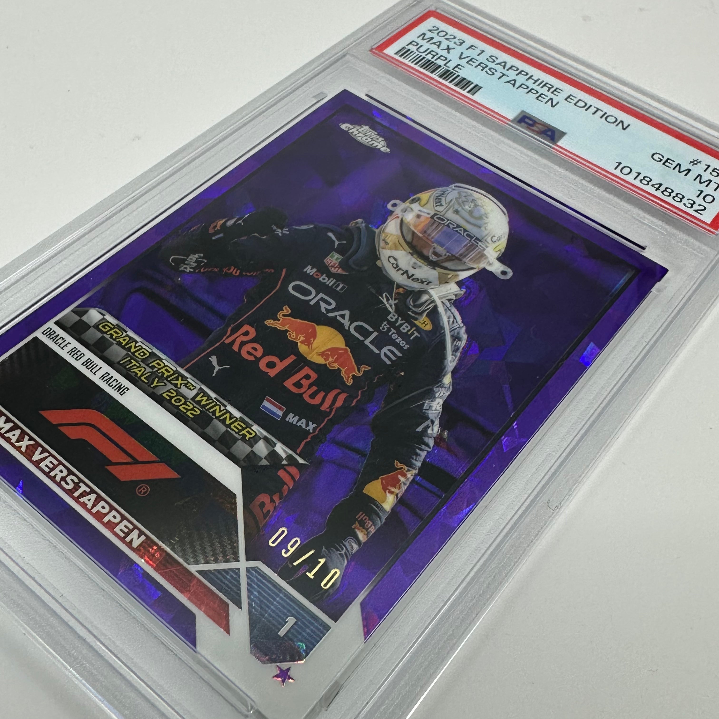 2023 Topps Chrome Sapphire Purple Max Verstappen #159 PSA 10 - Rare Collectible Trading Card for Sports Memorabilia & F1 Racing Fans - Perfect for Display, Investment, and Card Collections