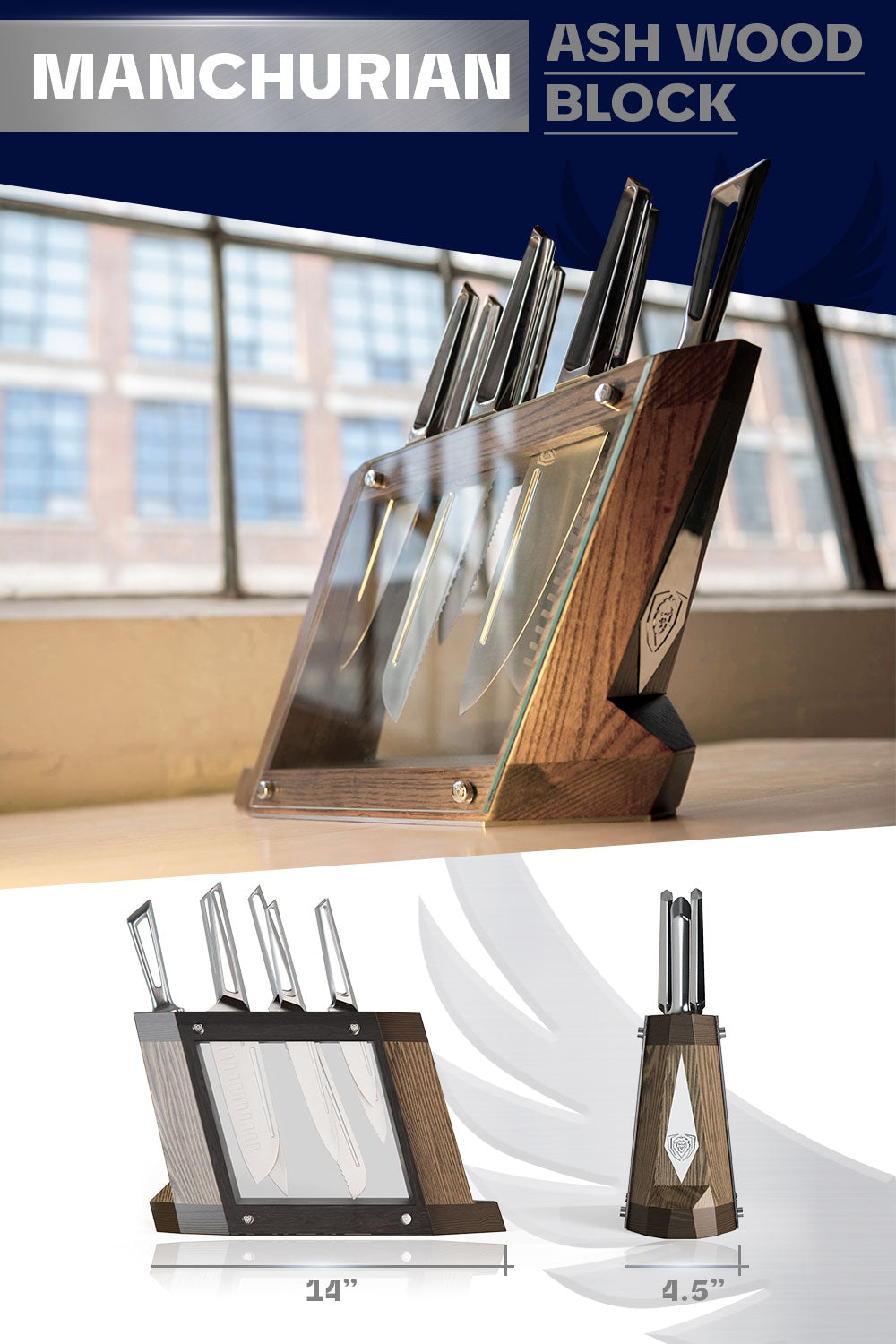 Premium 8-Piece Block Set - Dalstrong Crusader Series NSF Certified Knives for Professional Chefs & Home Cooking