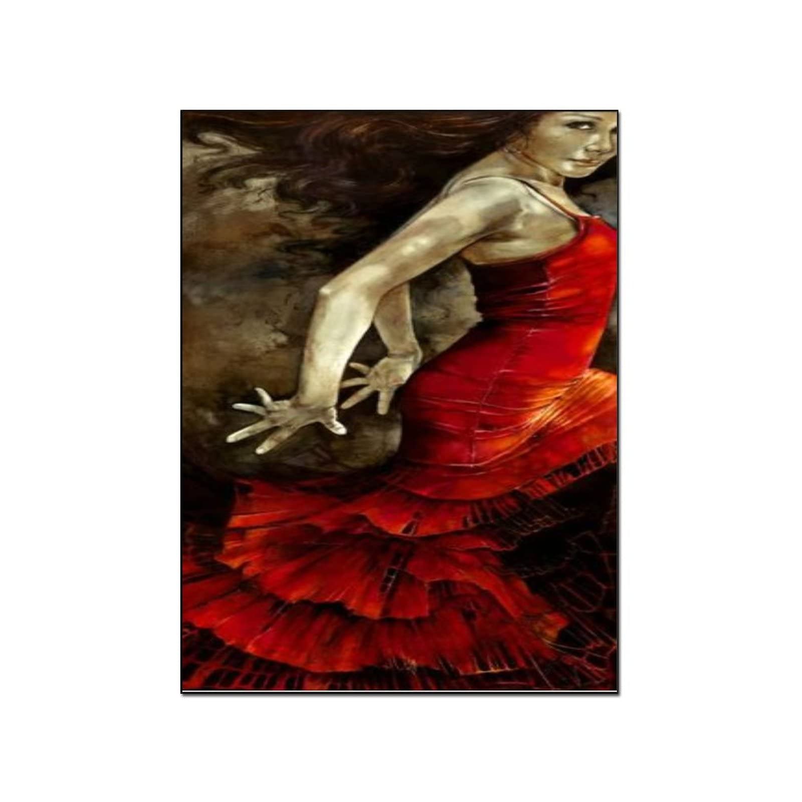 Abstract Dance Art Print - Modern Canvas Wall Decor Painting for Bedroom & Living Room - 16x20 Inch (40x51cm) Framed Style - Perfect for Home, Office & Dance Studio Decor