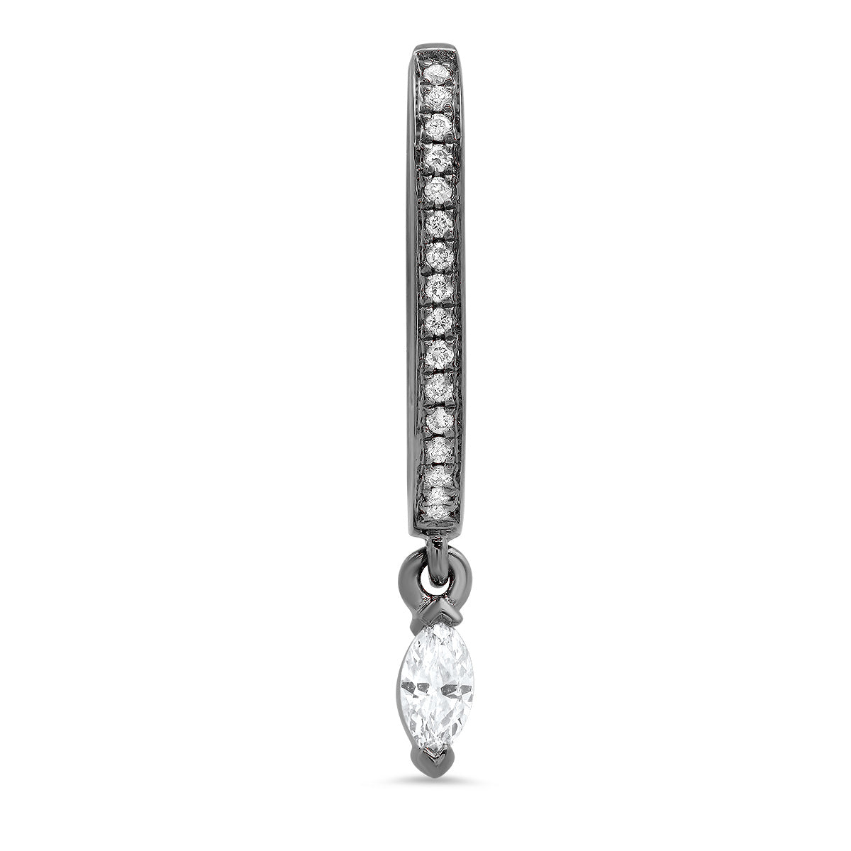 Medium Maasai Hoop Earrings with Marquise Drop & White Diamond Pavé - 4 Color Options | Elegant Jewelry for Weddings, Parties & Special Occasions