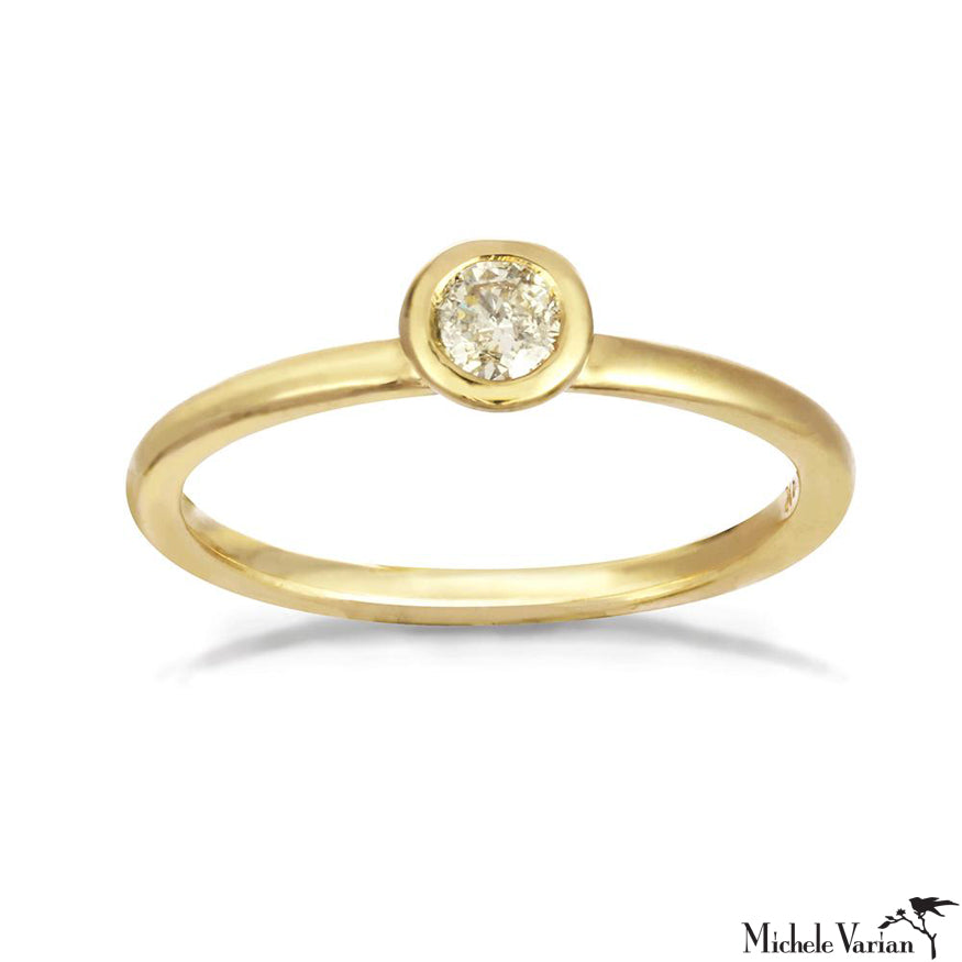 14K Gold Solitaire Engagement Ring for Women - Classic Simple Wedding Band, Promise Ring, Anniversary Gift for Her