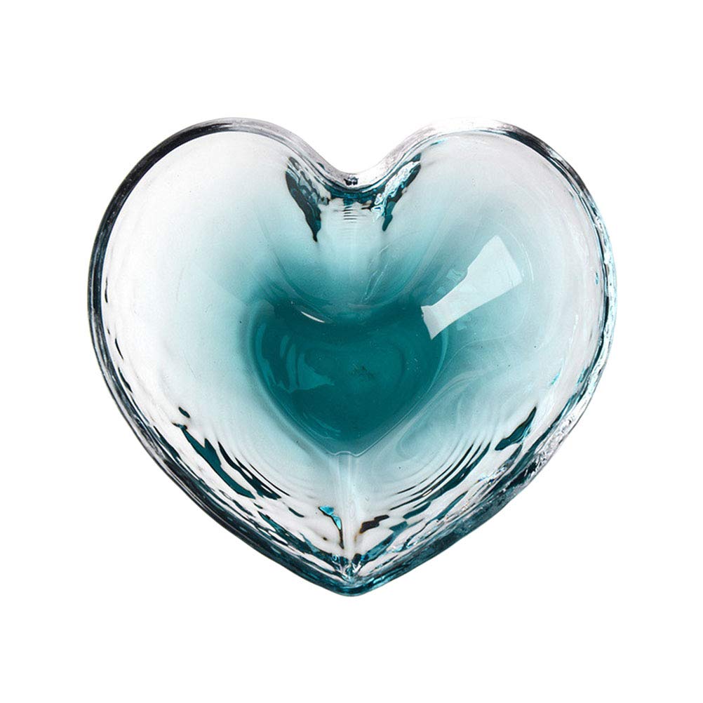 DOITOOL Glass Heart Salad Bowl - Elegant Crystal Fruit Bowl for Serving Desserts, Snacks & Salads | Perfect for Lunch, Parties & Home Dining