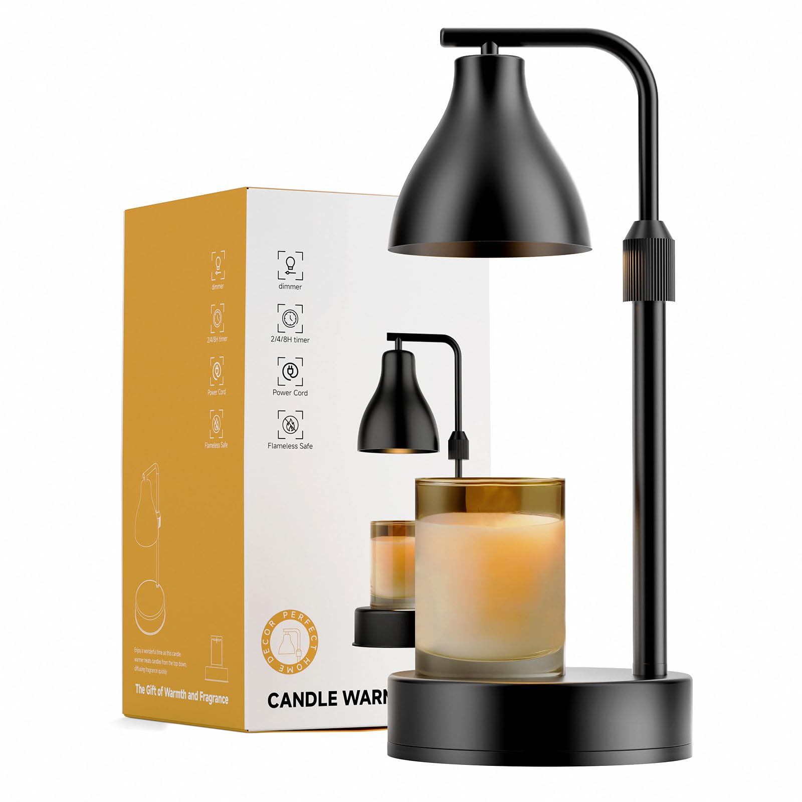 Vaincre Electric Candle Warmer Lamp with Timer & Dimmer - 2 Bulbs Included - Romantic Home Decor for Bedroom, Bathroom, Spa - Perfect Gift for Women, Mothers Day, Christmas