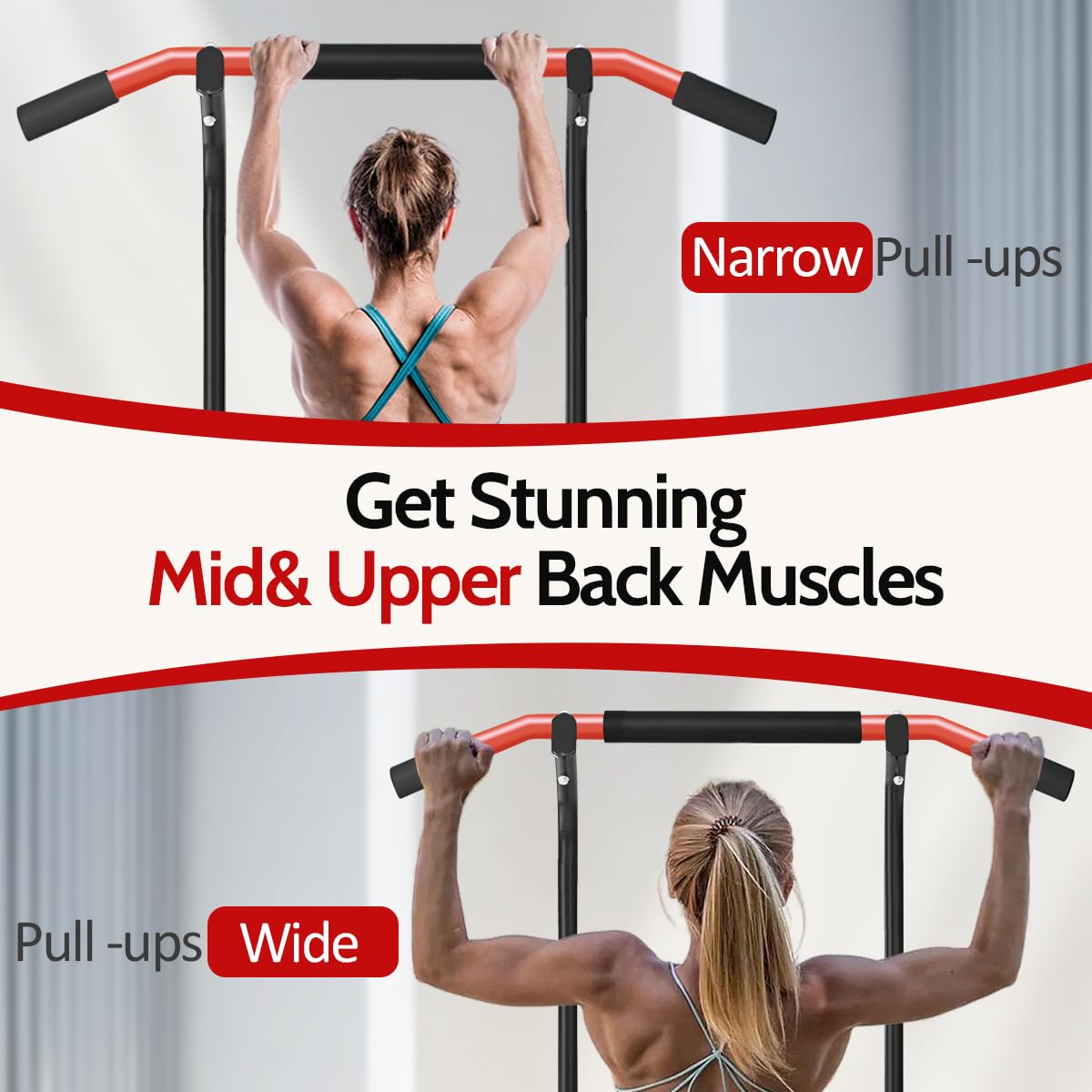 Adjustable Power Tower Pull Up Bar Dip Stand - Multifunctional Home Gym Equipment for Strength Training | Easy Assembly & Durable Design | Perfect for Home Workouts, Calisthenics & Fitness Training