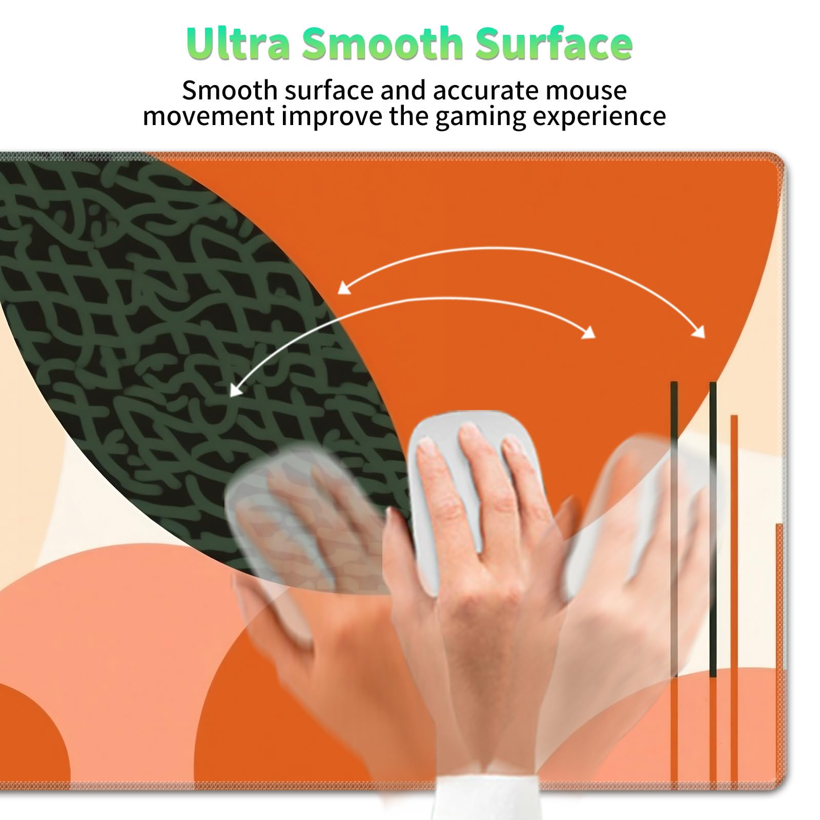 Non-Slip Large Mouse Pad with Abstract Geometric Design - 11.8