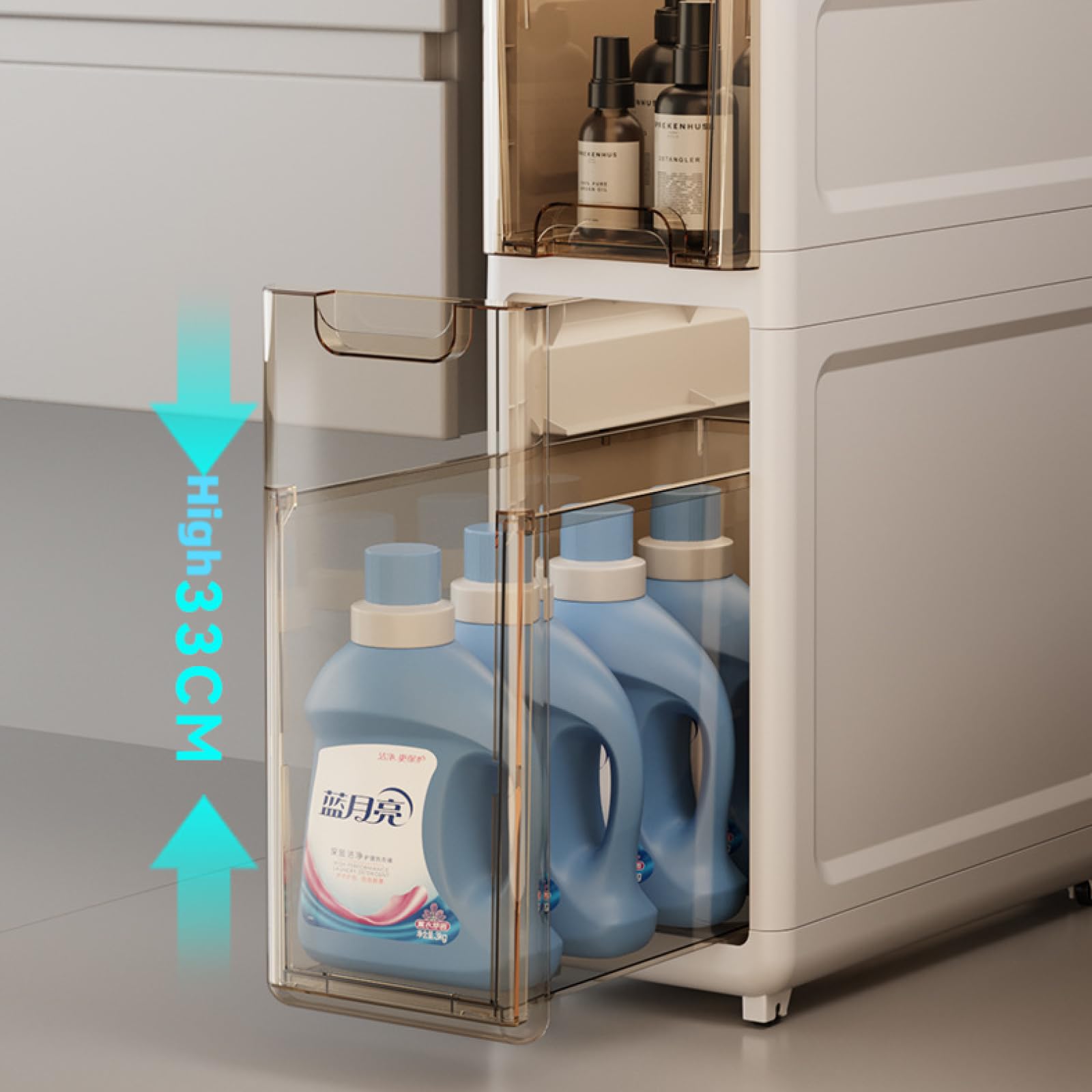 3-Tier Waterproof Toilet Storage Rack - Bathroom Gap Organizer with Wide Drawer for Toilet Side Space - Perfect for Small Bathroom Organization, Apartment Storage & Bath Essentials