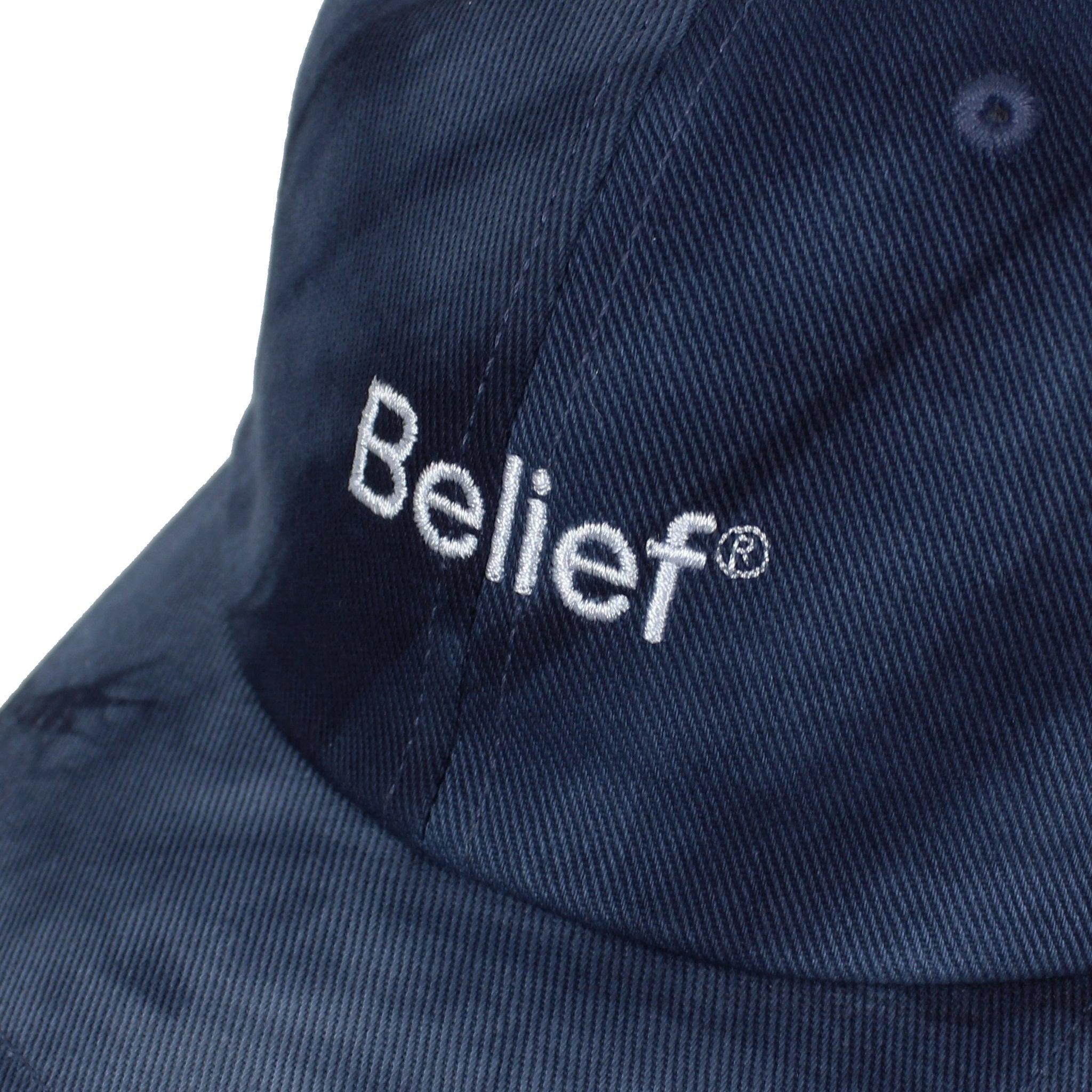 Belief NYC Tie Dye Logo 6-Panel Baseball Cap - Navy Blue Adjustable Dad Hat for Men & Women - Perfect for Outdoor Activities, Music Festivals and Streetwear Fashion