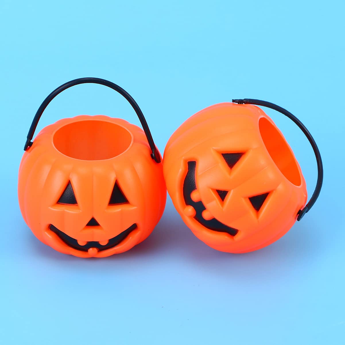 24pcs Halloween Jack o Lantern Snack Bags - Reusable Pumpkin Candy Containers for Trick or Treat, Party Favors & Classroom Treats | Durable Halloween Goody Buckets with LED Lights for Kids & Adults