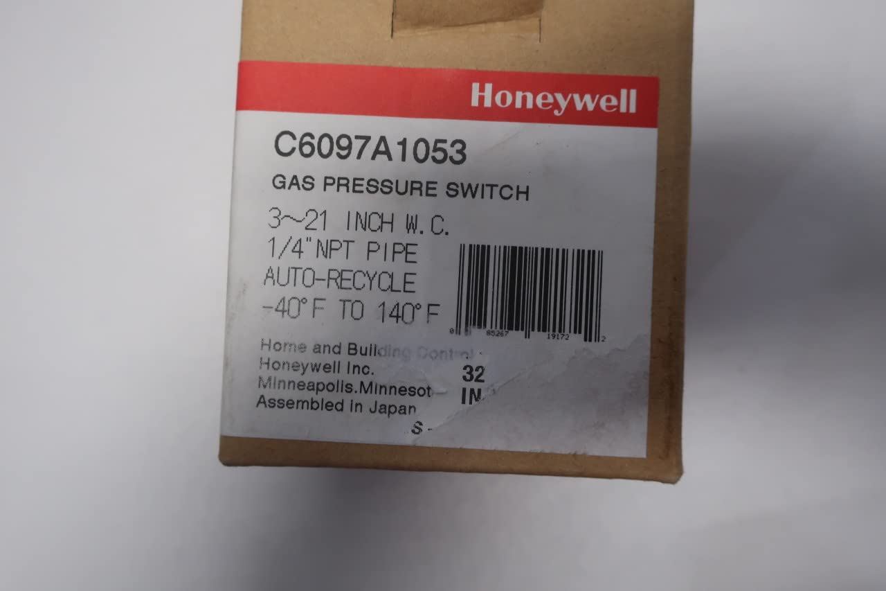 Honeywell C6097A1053 Pressure Switch - HVAC, Industrial & Commercial Applications | Reliable Air Compressor & Pump Control