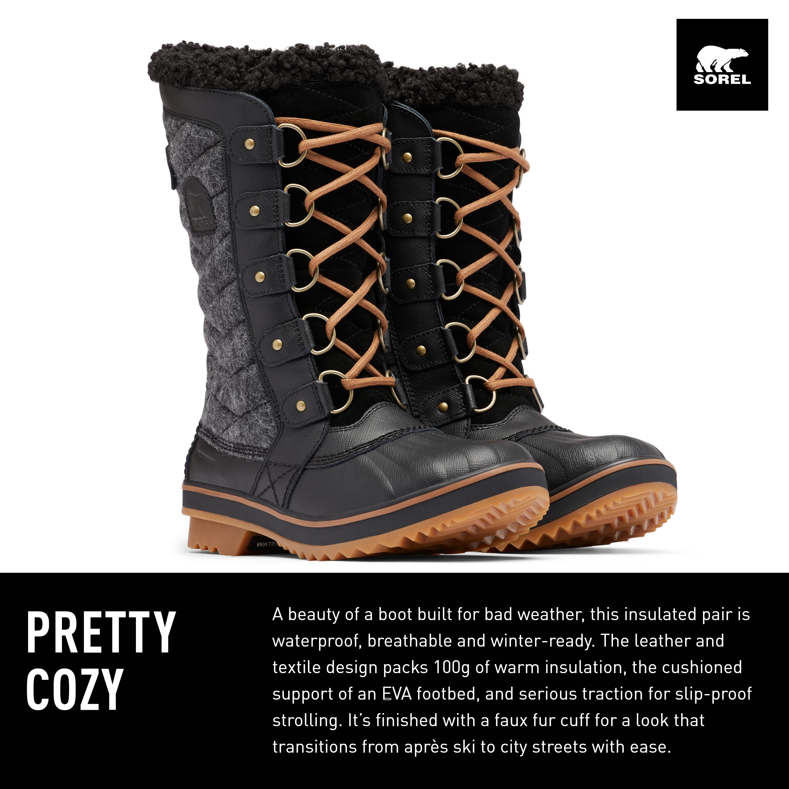 Sorel Women's Tofino 2 WP Waterproof Winter Boots - Warm Snow Boots for Women with Insulation, Comfortable & Durable for Cold Weather, Hiking, and Outdoor Activities