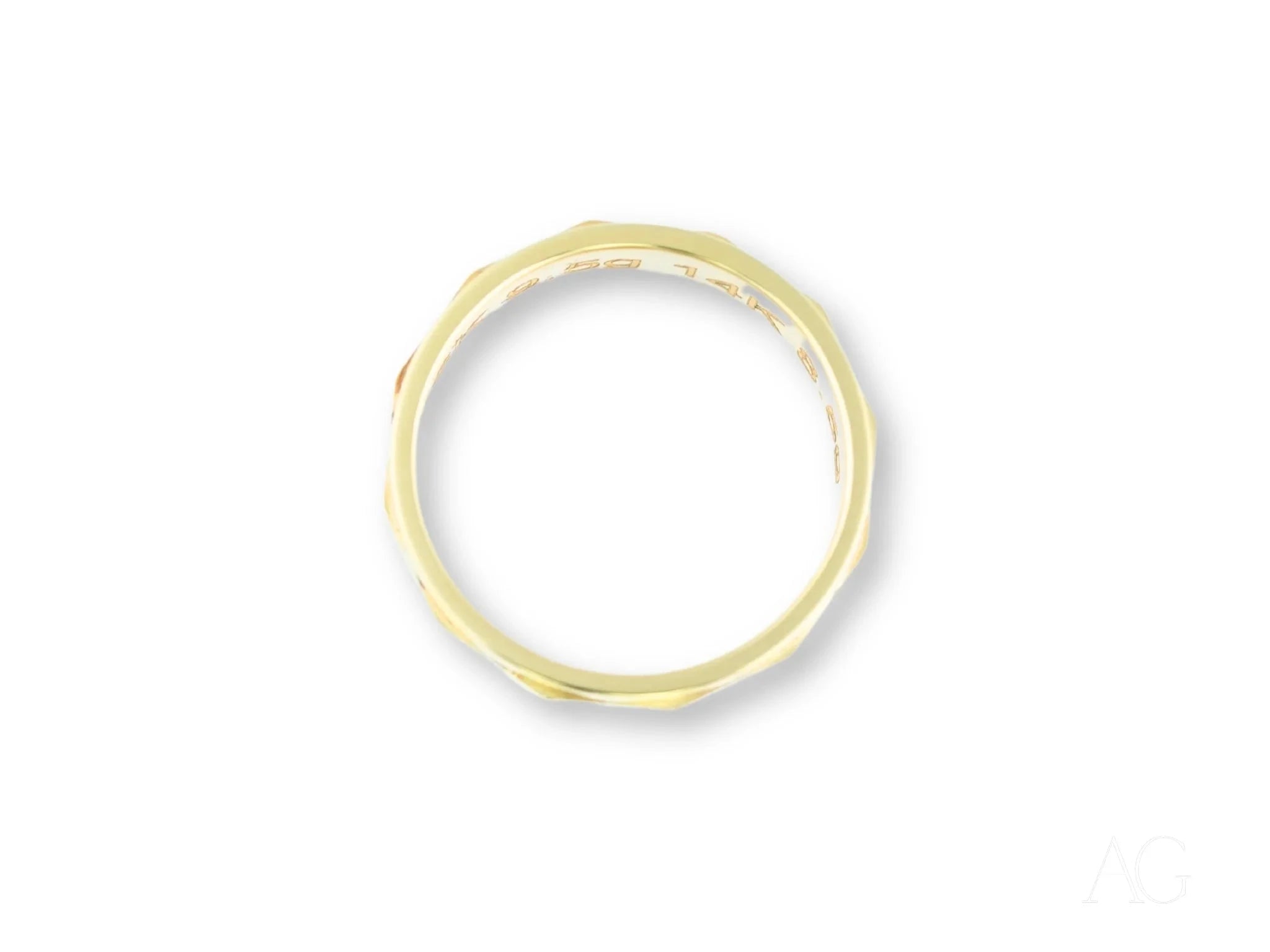 Imperial Facet Wedding Band for Men - 14K White Gold Diamond-Cut Ring - Perfect for Engagement, Anniversary & Special Occasions