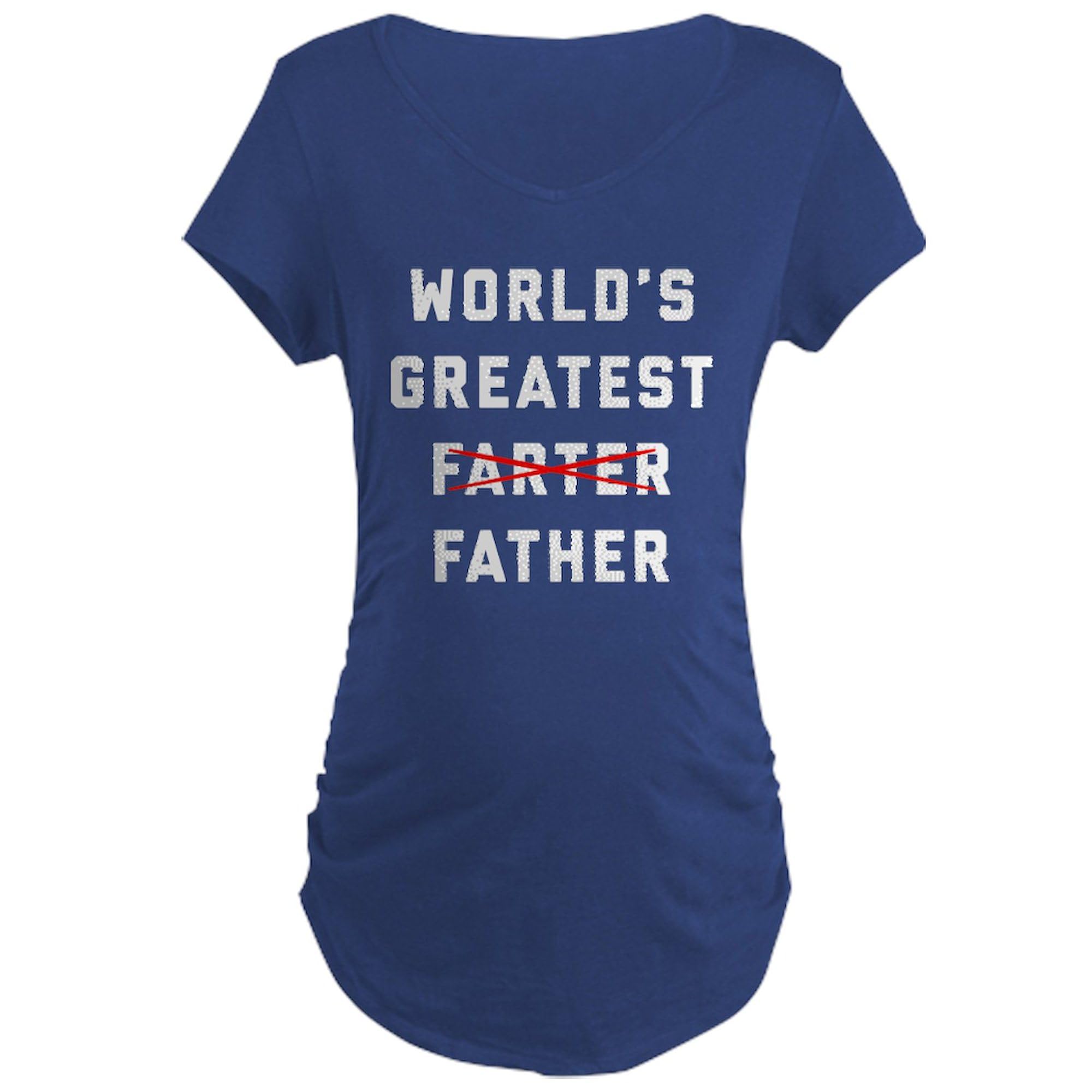 World's Greatest Farter Maternity T-Shirt for Women - Funny Pregnancy Dark Tee with Ruched Sides | Perfect Maternity Gift for Expecting Moms & Baby Showers