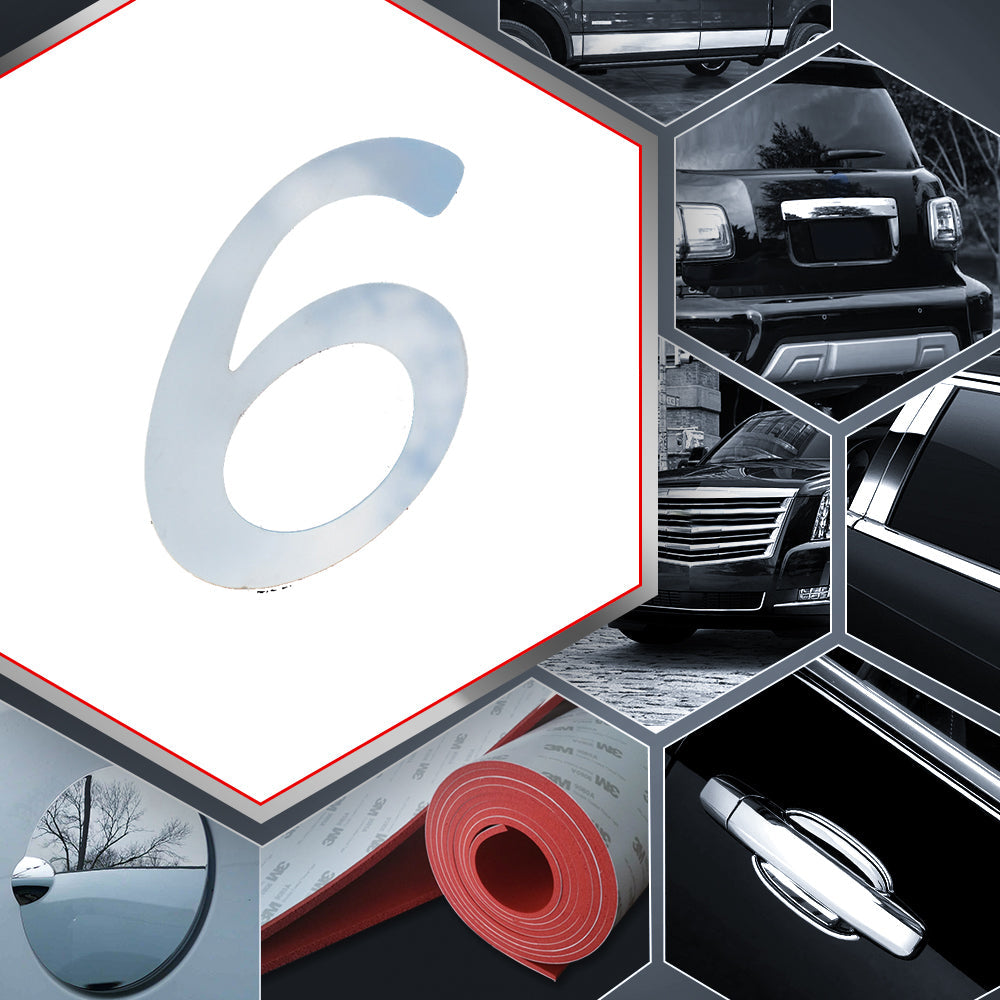 1 PC Stainless Steel Number Decal - Universal Fit for Cars, Trucks & Motorcycles - Durable Metal Emblem for Vehicle Customization & Personalization