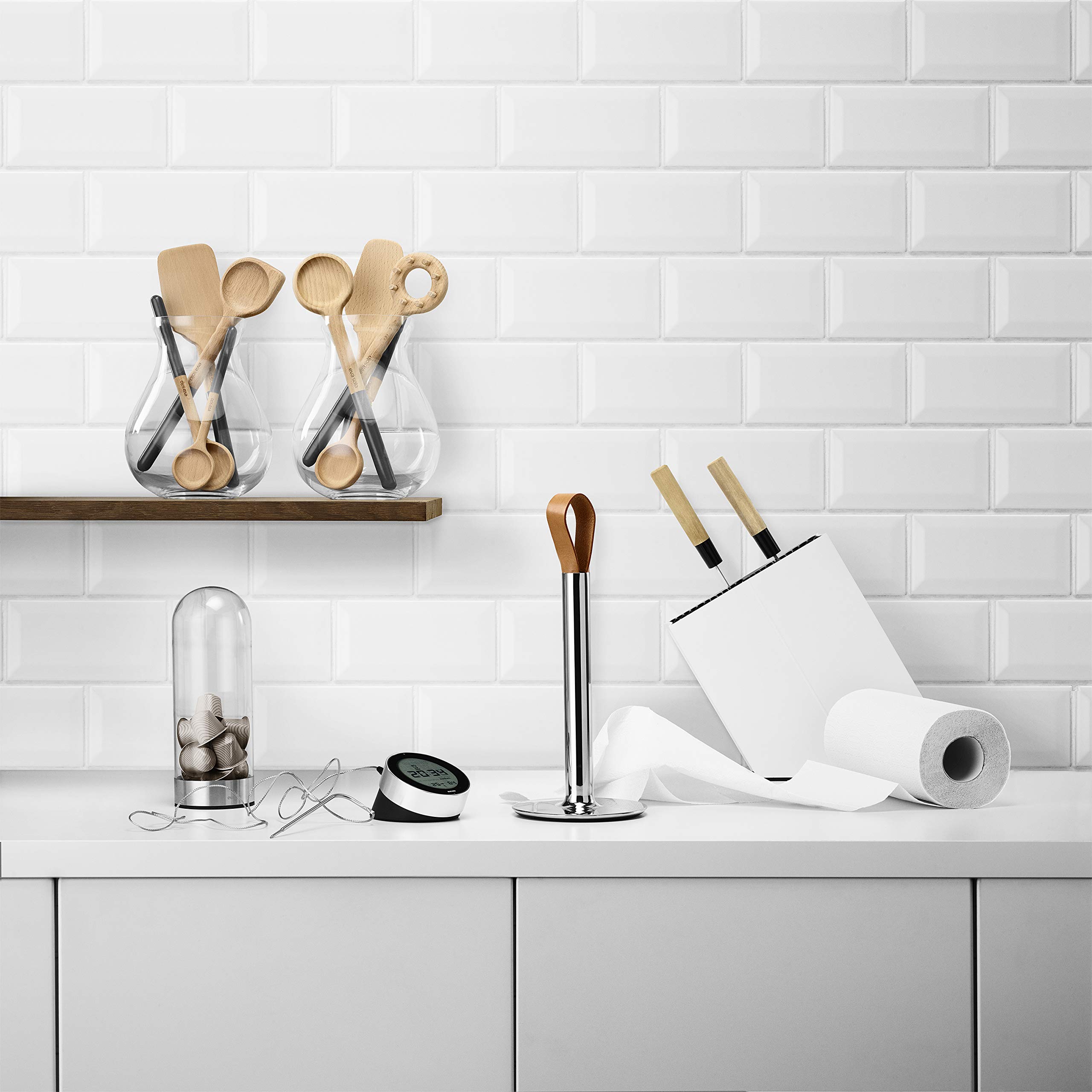 EVA SOLO Angled Aluminum Knife Holder - Holds 20 Knives, Easy to Clean Danish Design - Perfect for Kitchen Countertop & Professional Chef Use