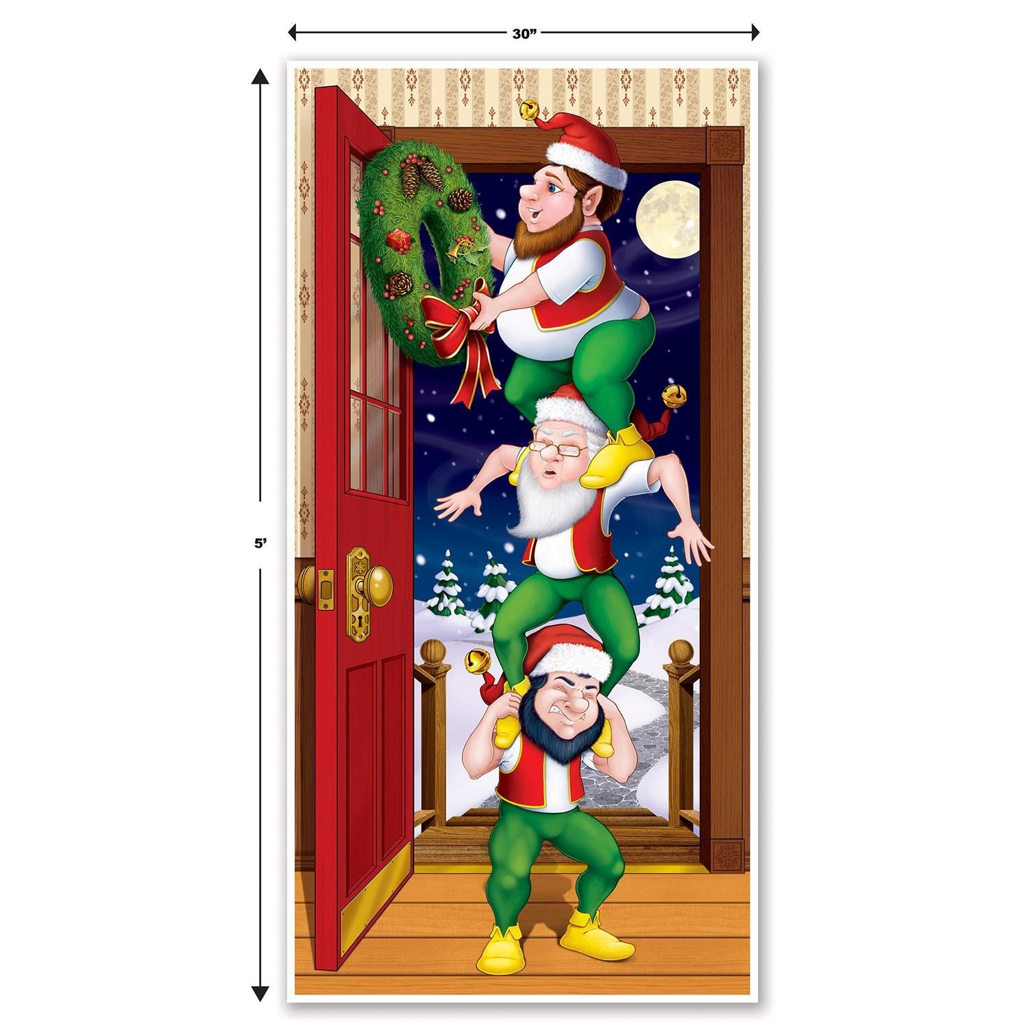 12 Pack Beistle Christmas Elves Door Cover - Festive Holiday Decor for Home, Office & Party Decorations