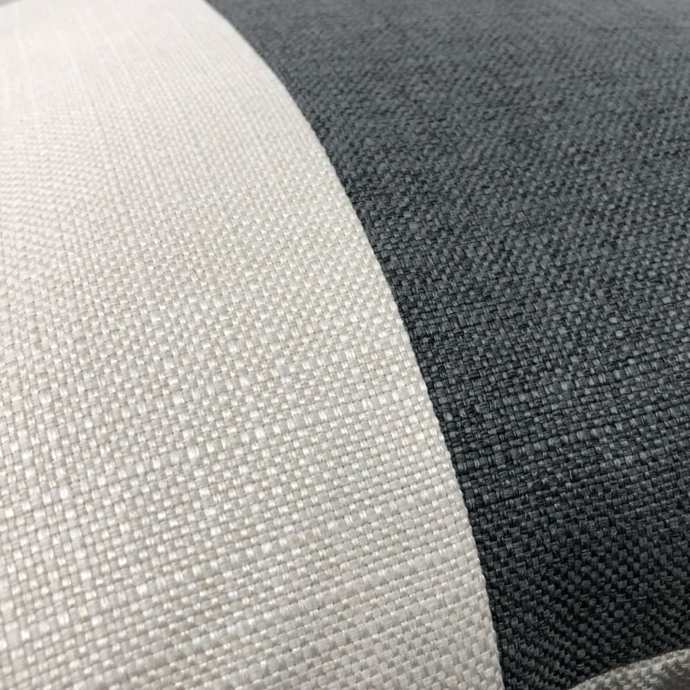 Hudson Granite Gray & Creamy White Wide Panel Stripe Pillow Cover - Decorative Throw Pillow Case for Sofa, Bed, Couch & Home Decor