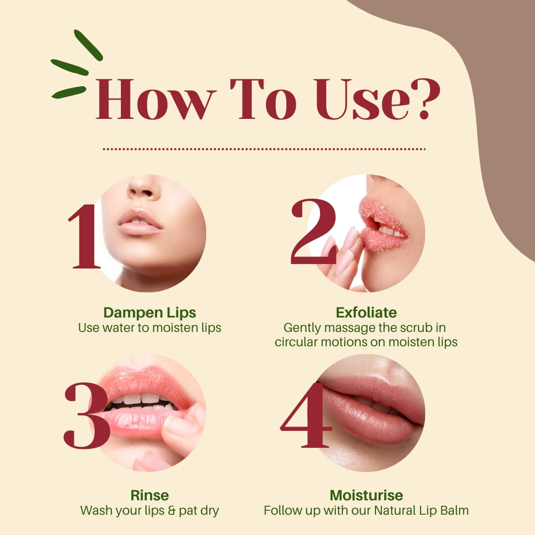 Vegan Lip Scrub for Brightening Dark Lips - Exfoliating & Moisturizing Treatment for Dry, Chapped Lips | Removes Lipstick Stains & Smoker's Lips | Men & Women Lip Care with Vanilla Flavor & Applicator | 20g | Perfect for Daily Lip Care Routine & Pre-Lipstick Prep