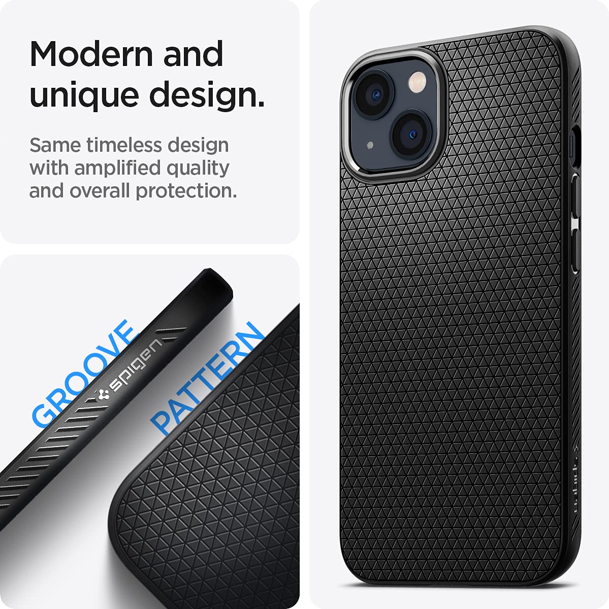 Spigen Liquid Air Armor Case for iPhone 13 (2021) - Slim Protective Cover with Air Cushion Technology | Matte Black | Perfect for Everyday Use & Drop Protection