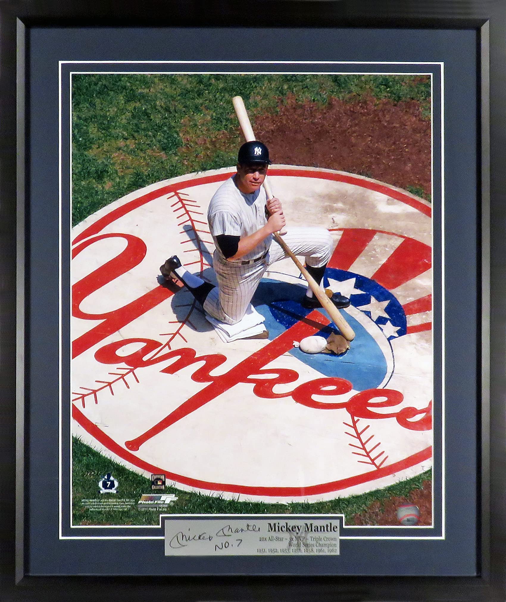 Authentic Mickey Mantle 16x20 Framed Baseball Photo - Engraved Series Collectible for Sports Memorabilia & Man Cave Decor