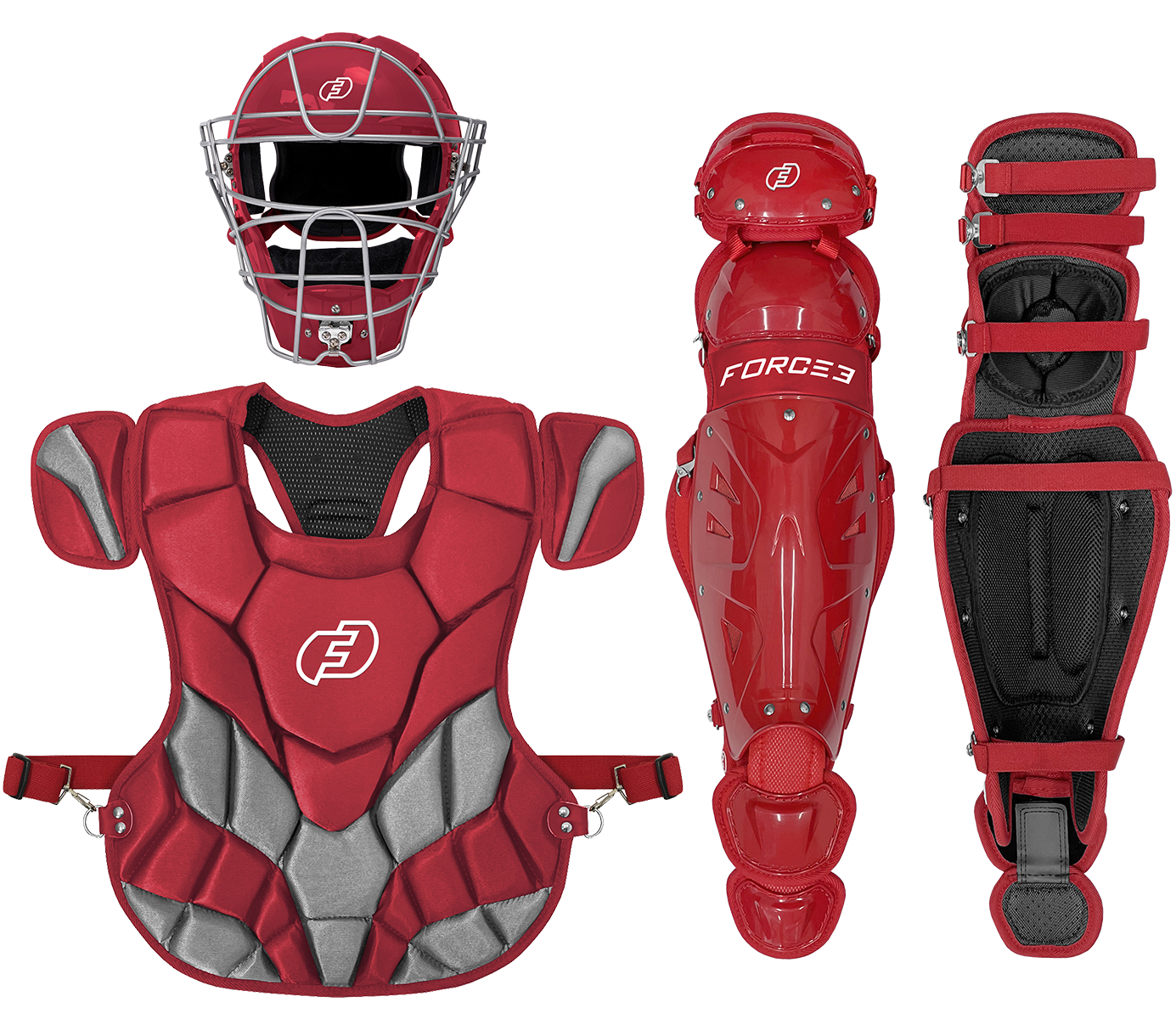 FORCE3 Defender Catcher's Helmet Set for Baseball & Softball | NOCSAE Certified Adult Catcher Gear (Ages 16+) | Perfect for Game Day & Training Sessions