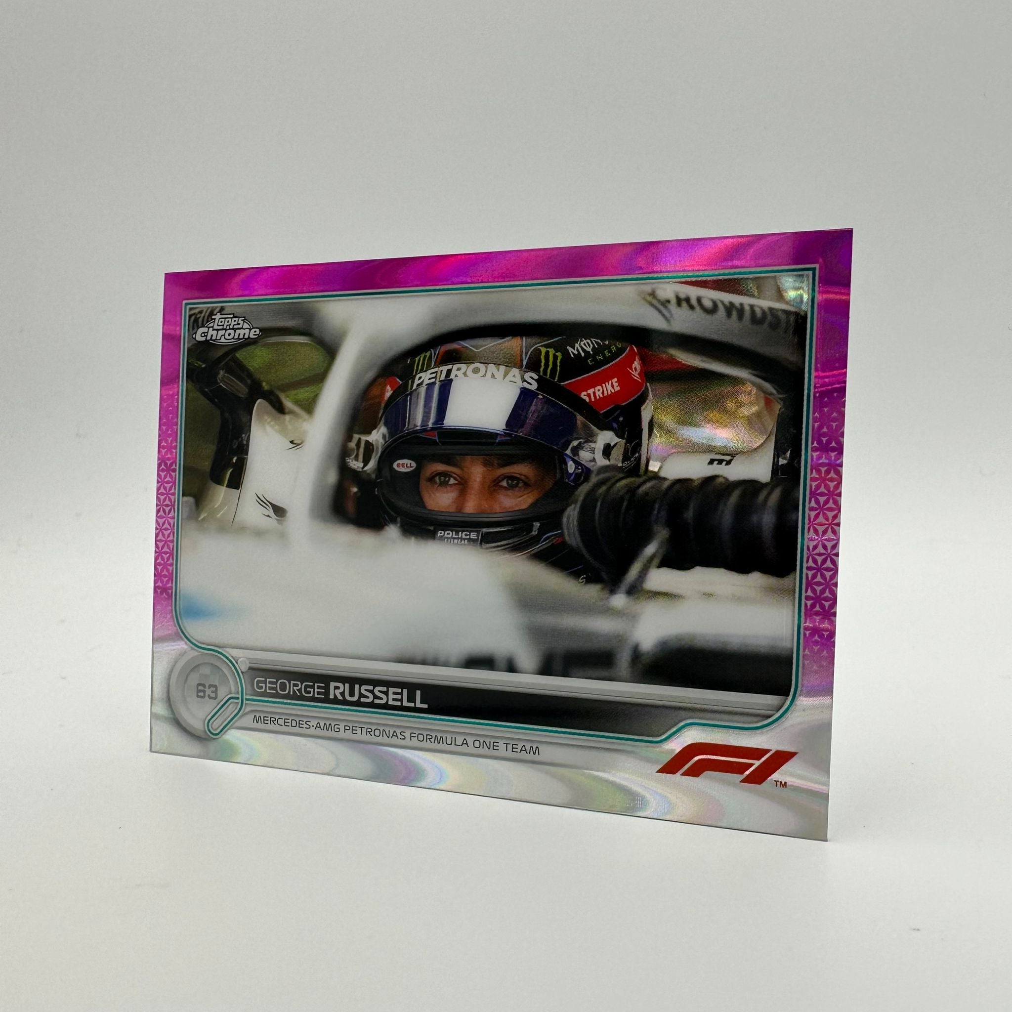 George Russell Pink Refractor #19 - 57/75 - Rare F1 Racing Trading Card for Collectors & Fans - Perfect for Display, Gifts, and Memorabilia Collections