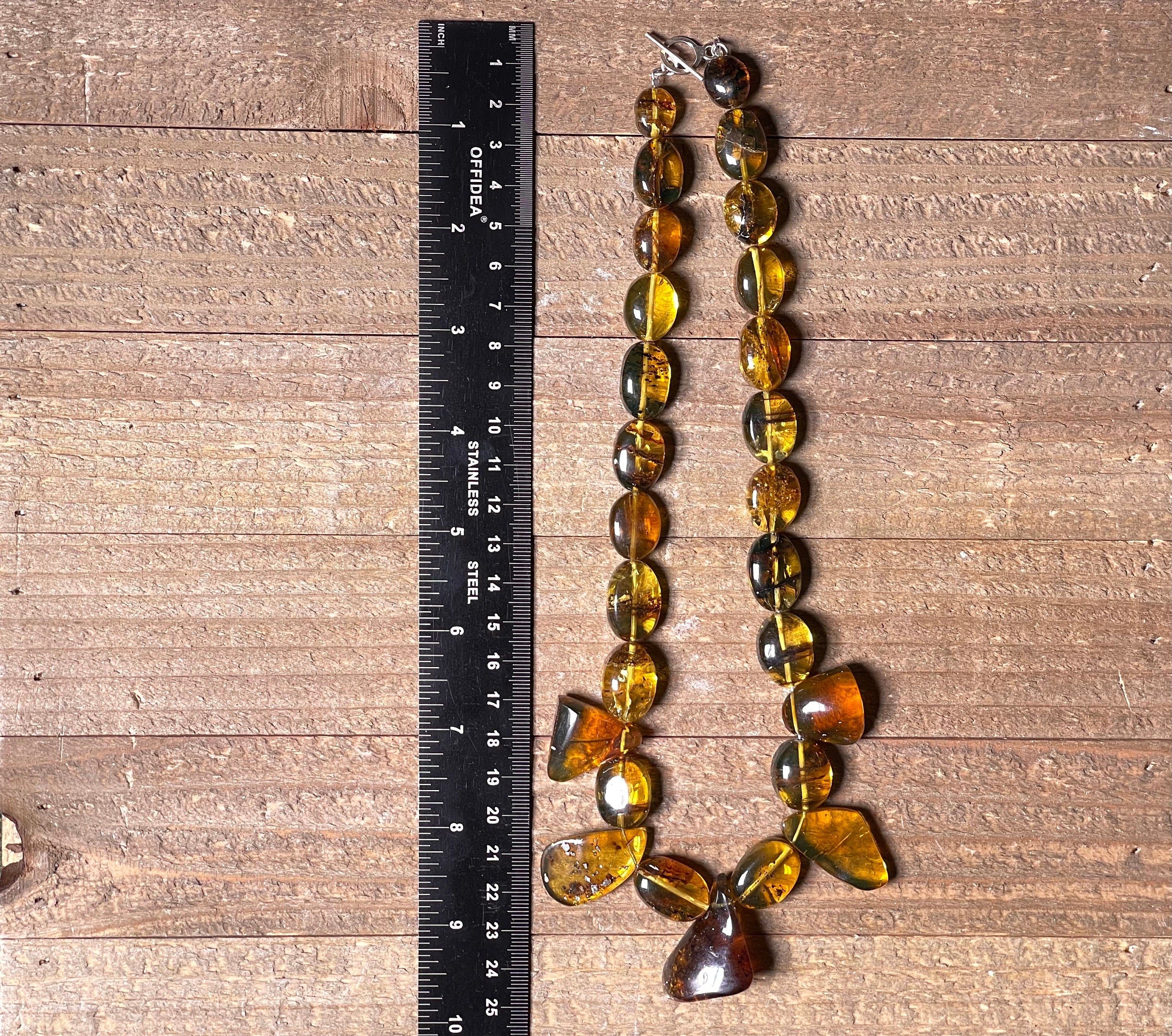 Authentic Mexican Amber Crystal Beaded Necklace - Handmade Healing Jewelry with Natural Stones for Women | Spiritual Healing, Meditation & Boho Fashion Accessory