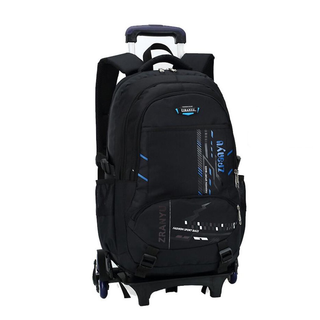 YUB Rolling Backpack with Wheels - Durable Trolley School Bag for Boys & Girls, Kids Travel Backpack in Blue - Perfect for School, Travel & Daily Use