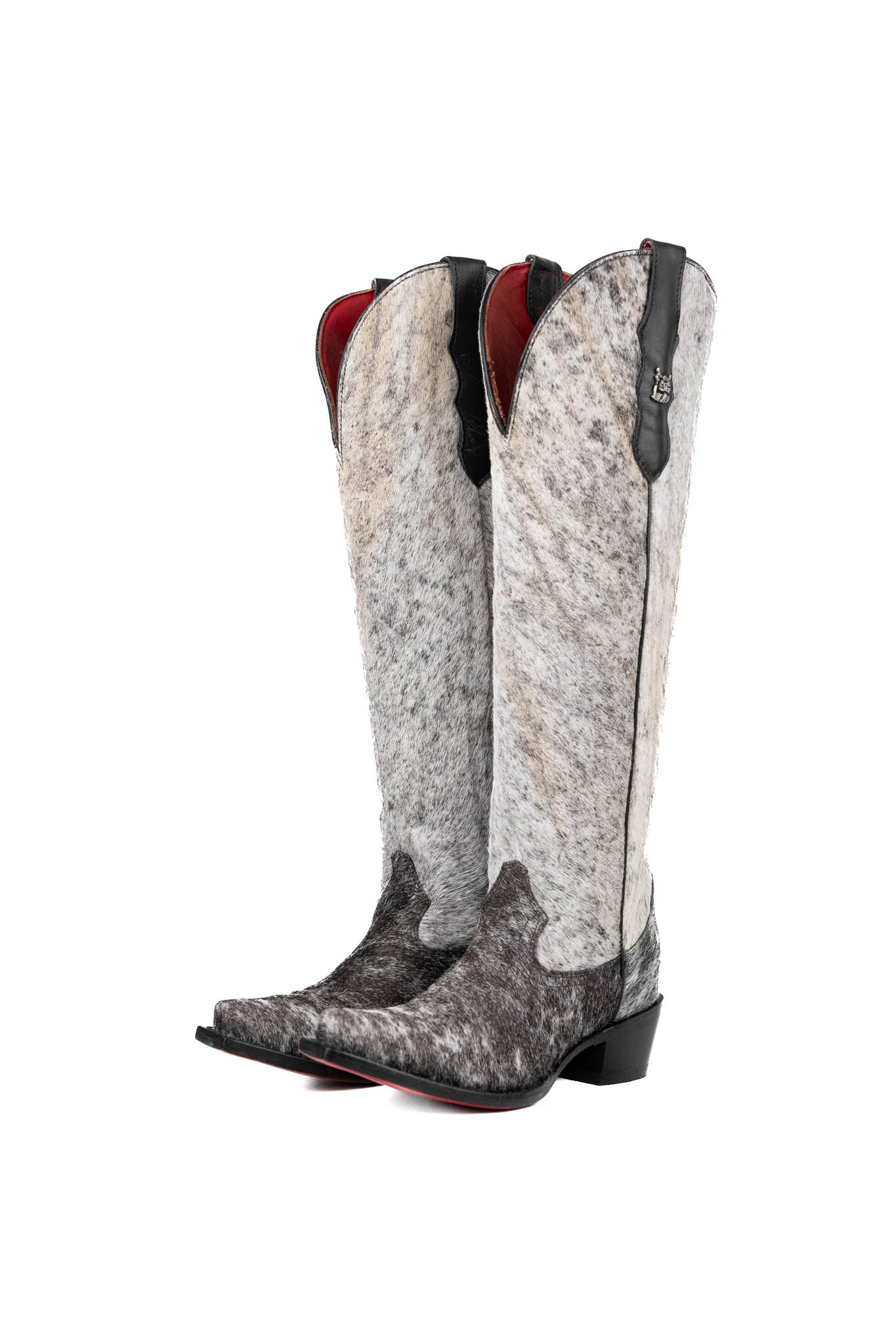 Women's Cowhide Red Bottom Snip Toe Cowgirl Boots - Western Style Tall Boots for Women Size 5 - Perfect for Country Dancing, Rodeo Events & Fashion Outfits