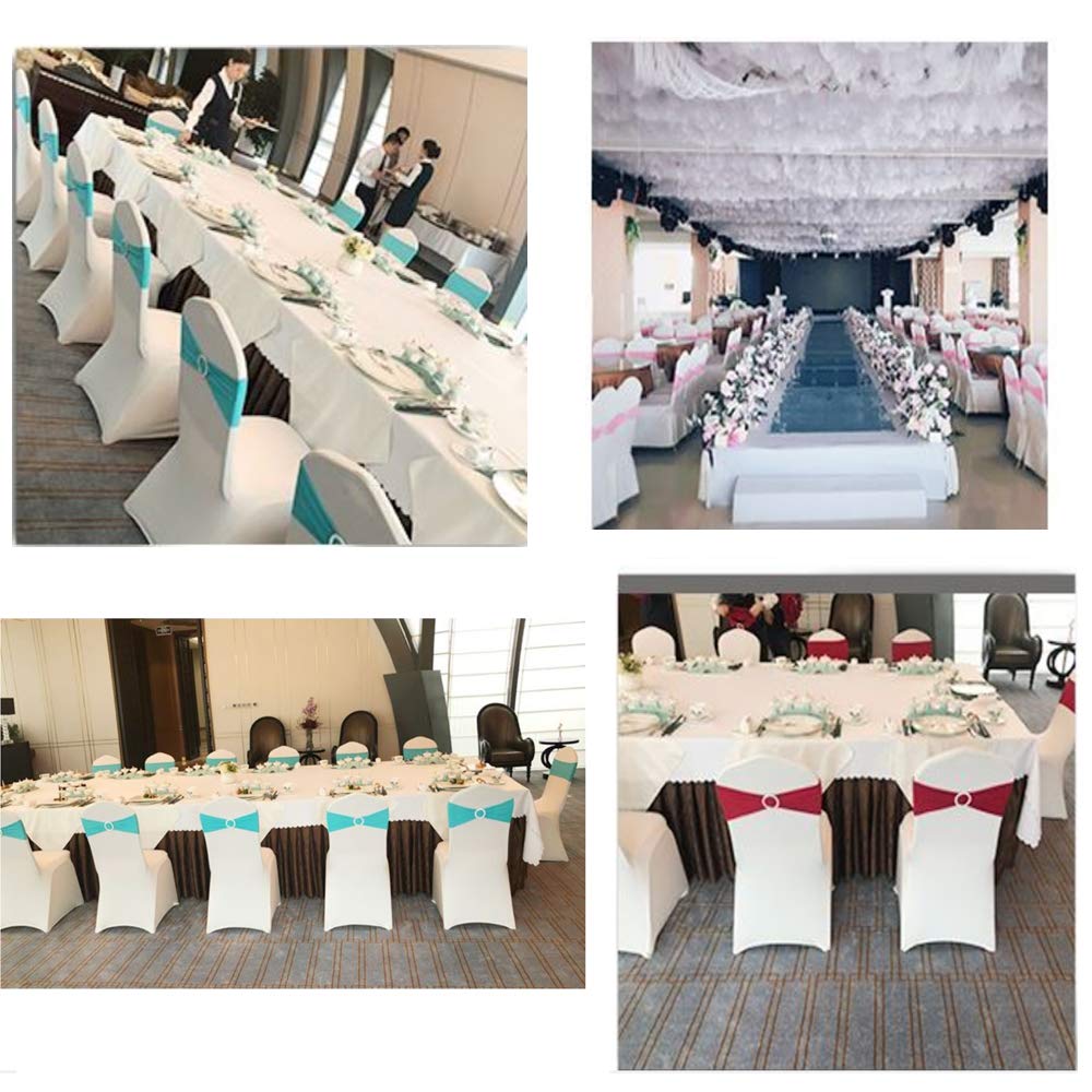 50 Pack Royal Blue Stretch Chair Sashes for Weddings & Events - Adjustable Elastic Lycra Chair Bands with Buckle Sliders - Perfect for Banquets, Bridal Showers, and Party Decorations (Royal Blue)
