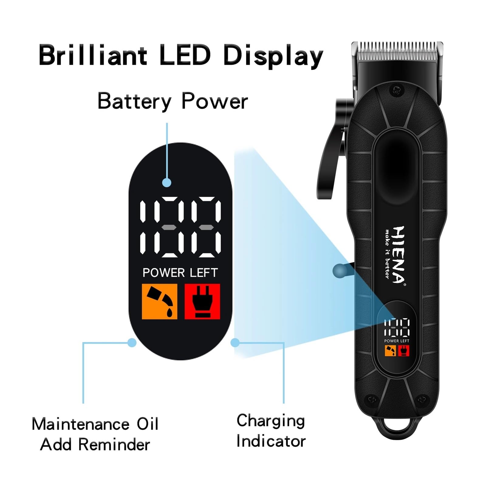 Professional 3-Speed Adjustable Electric Hair Clipper & Shaver - USB Rechargeable with LCD Display - Perfect for Men's Grooming, Barber Shops & Home Haircuts