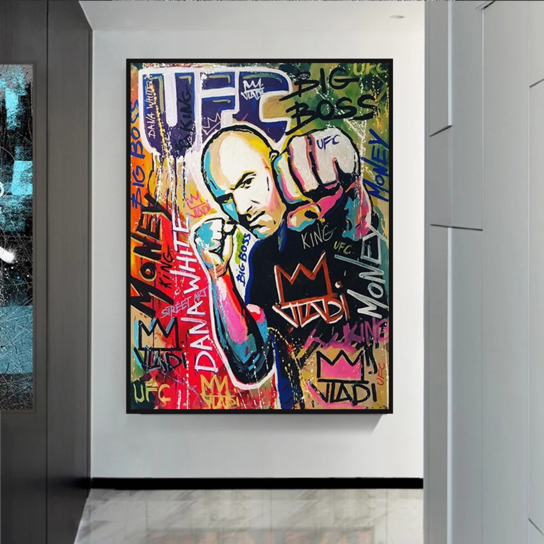 UFC Fighter Boxing Canvas Wall Art - Sports Decor for Man Cave, Gym, Office & Home