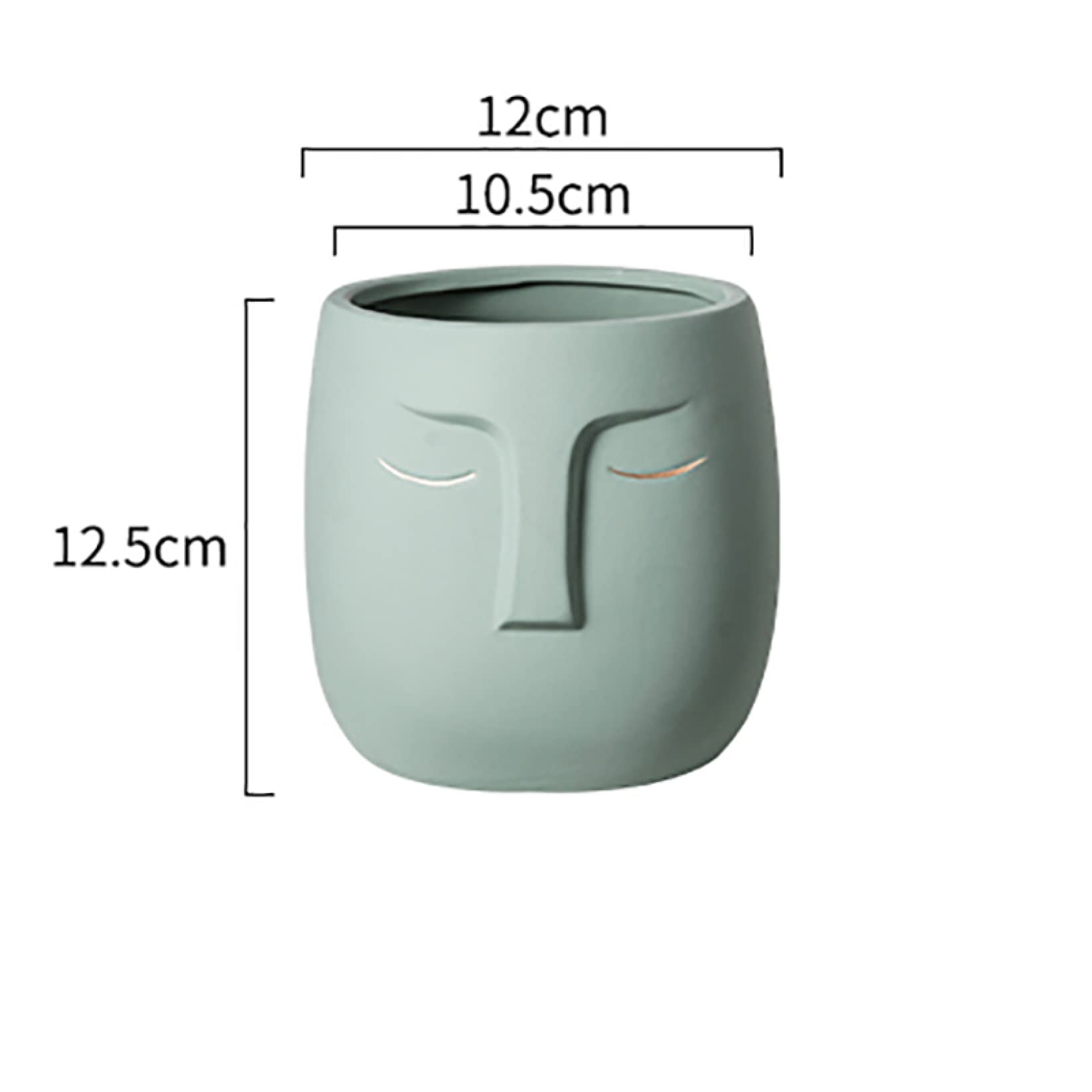 Creative Ceramic Face Flower Pot - Small Planter for Home, Office, Living Room, Balcony & Garden Decor | Cute Desktop Decoration for Succulents, Air Plants & Small Flowers