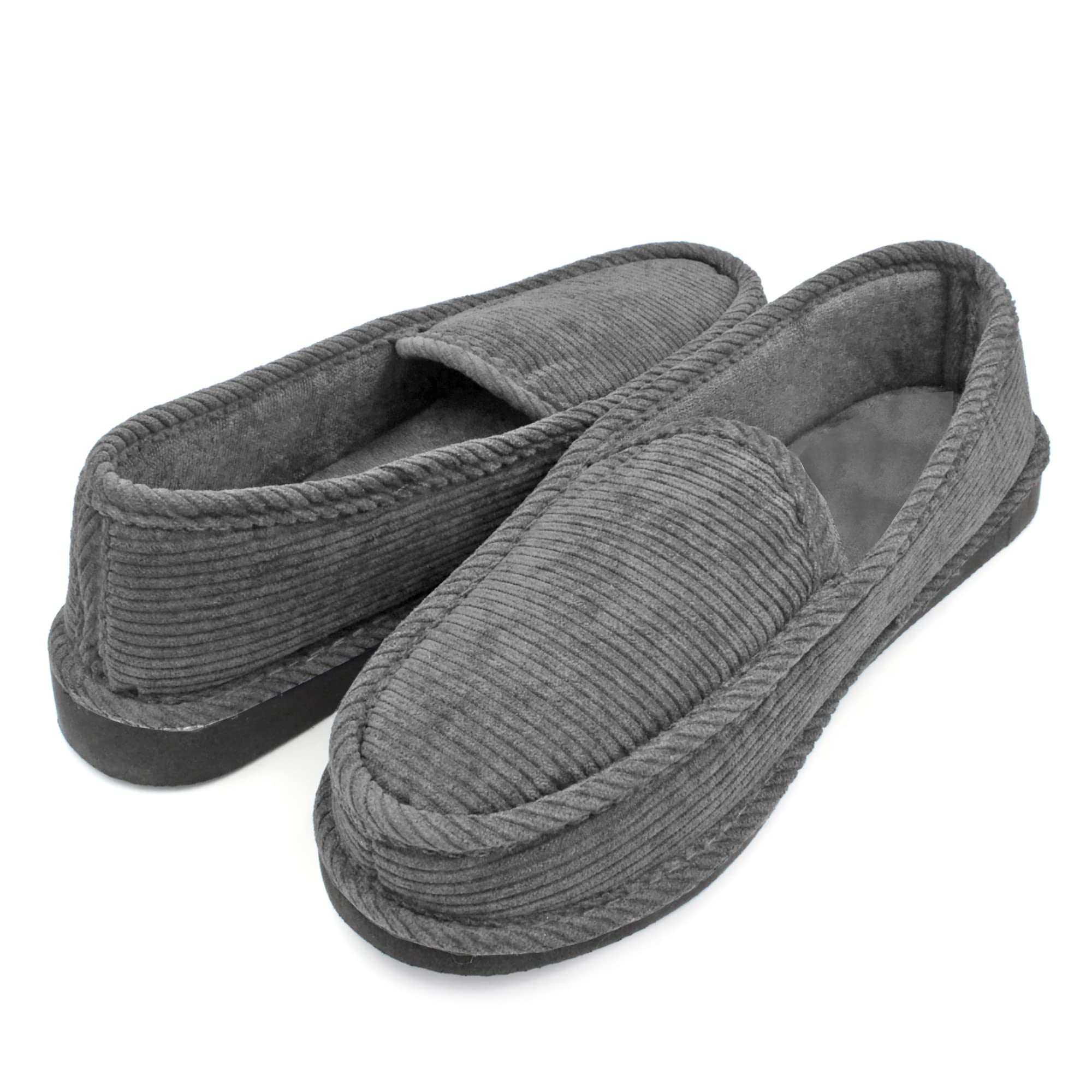 Comfortable Bright Men's Corduroy House Slippers - Warm Indoor/Outdoor Slippers for Home, Lounge & Backyard