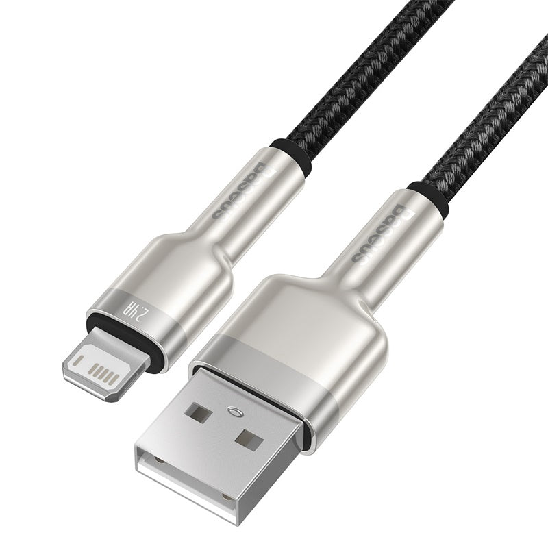 Baseus Premium Cafule Series 25cm Metal USB to Lightning Charging Cable - Fast Charging & Durable for iPhone, iPad - Perfect for Home, Office & Travel